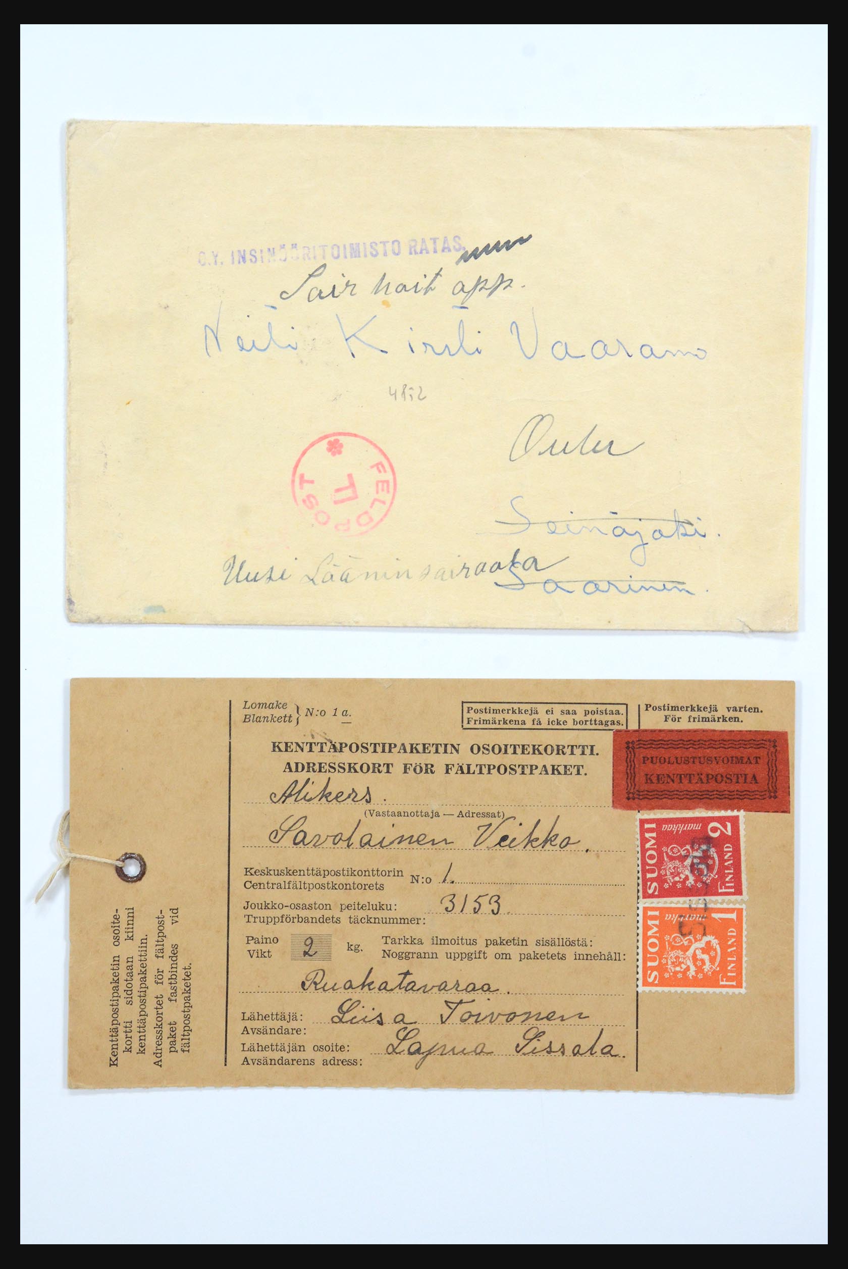 31658 080 - 31658 Finland brieven 1833-1960.