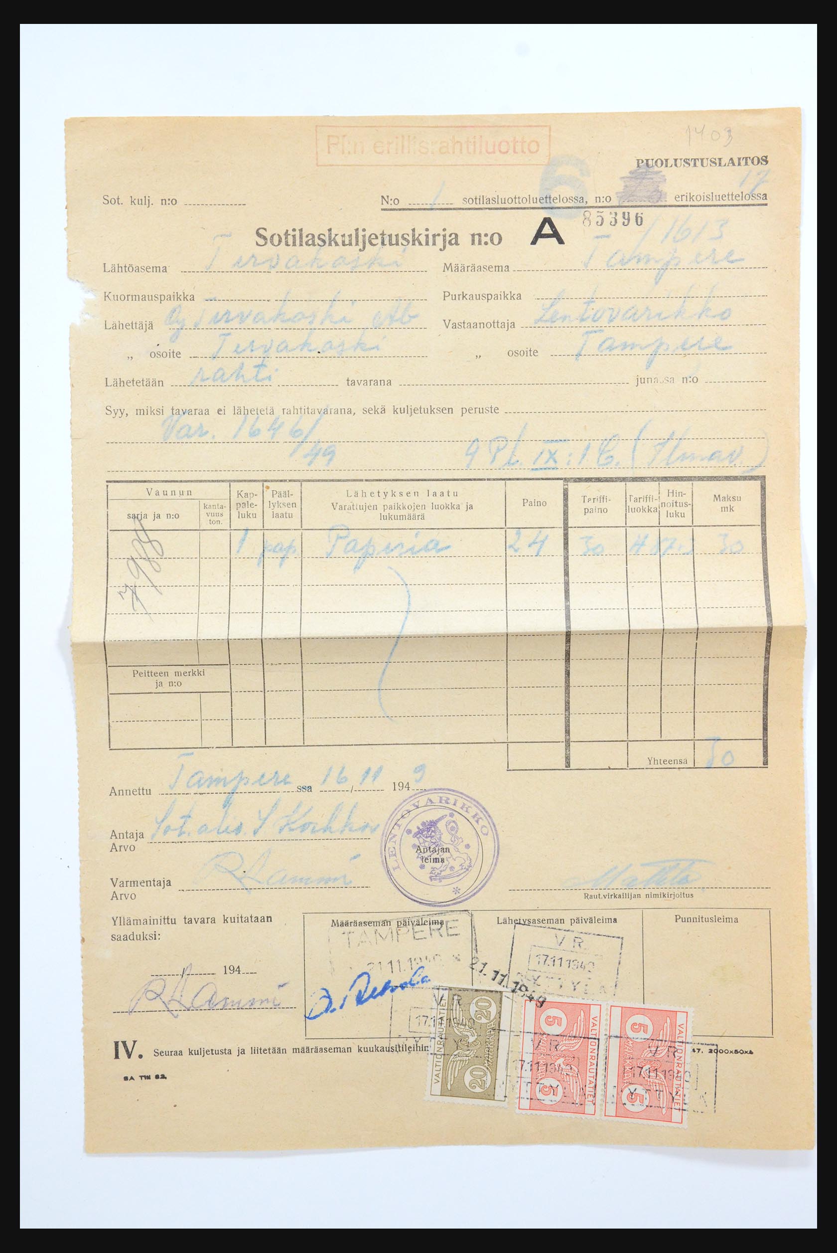31658 108 - 31658 Finland brieven 1833-1960.