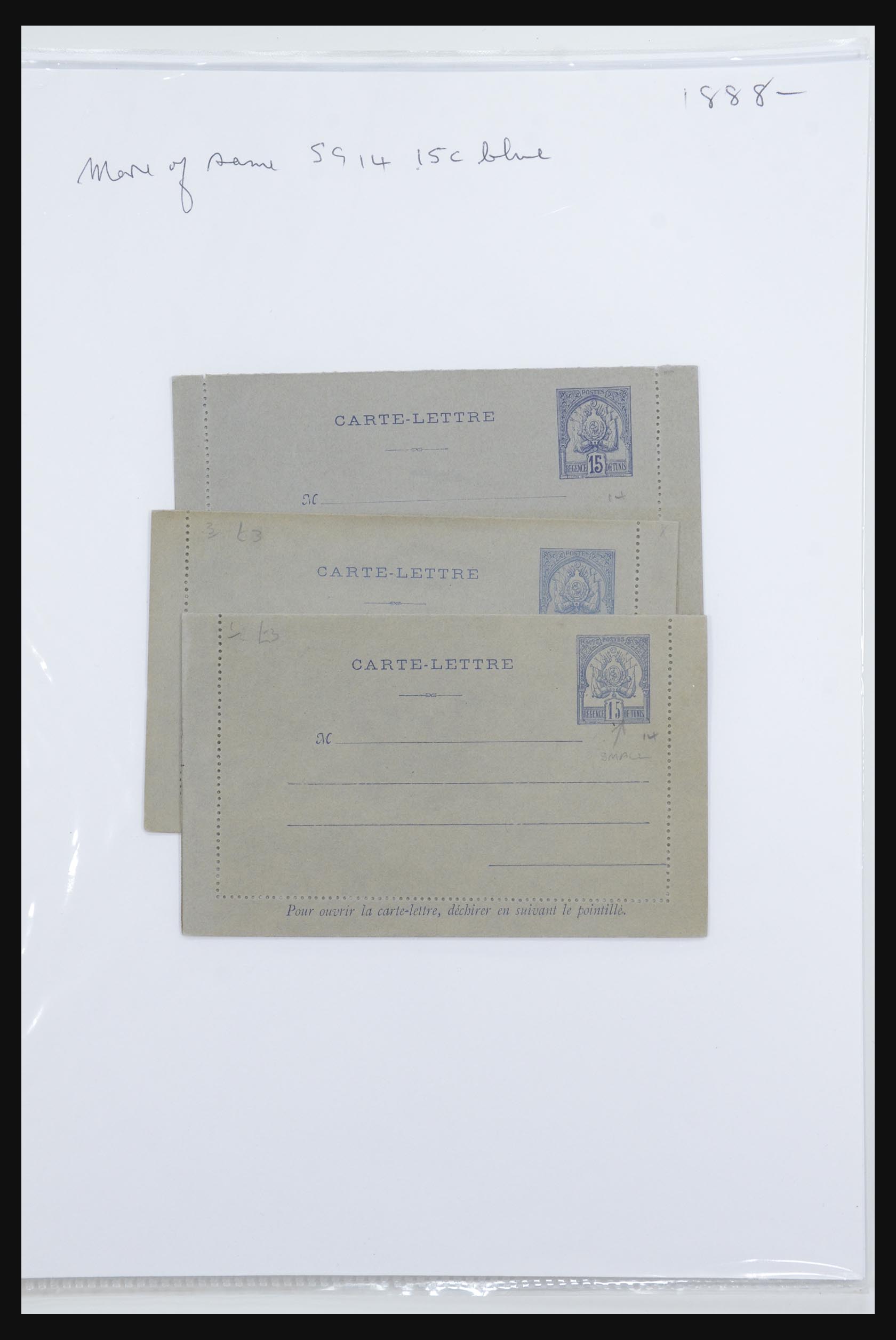 31707 004 - 31707 Tunisia covers and postal stationeries 1888-1920.