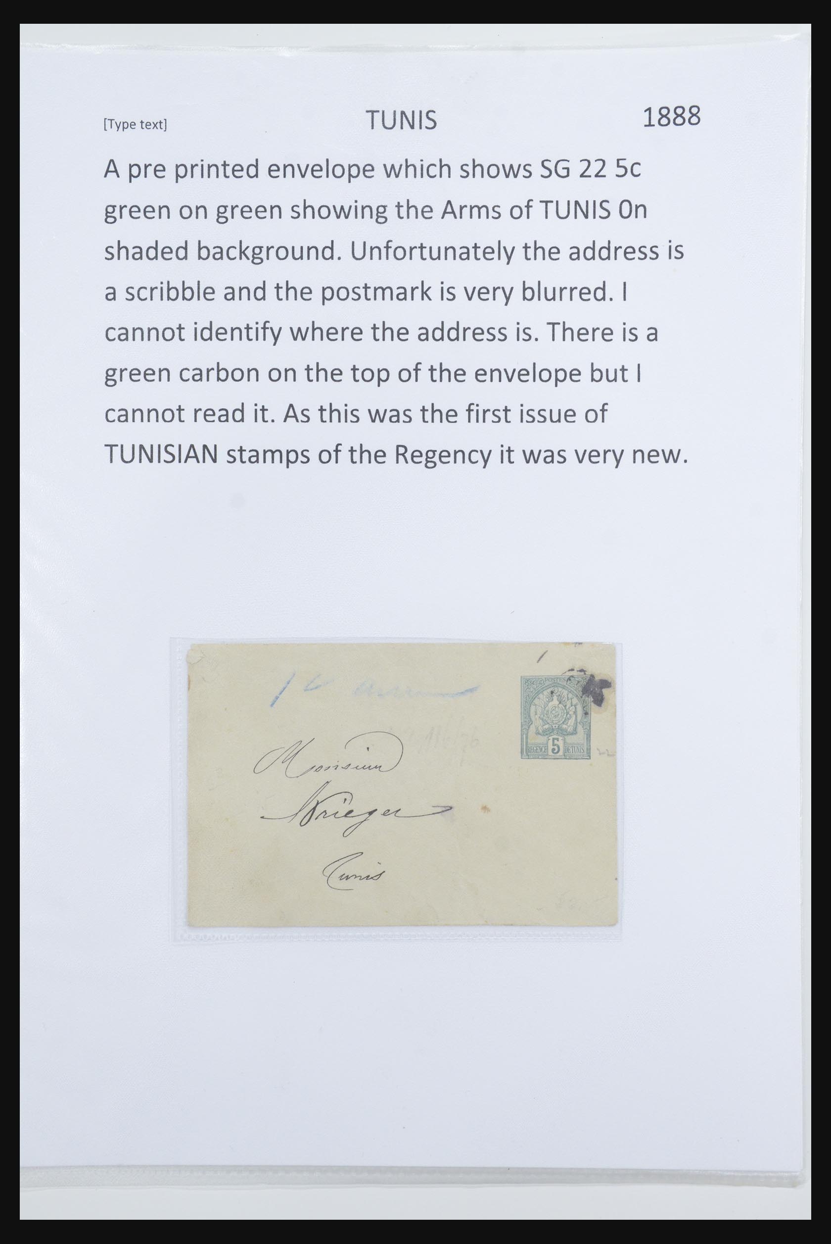 31707 008 - 31707 Tunesië brieven en postwaardestukken 1888-1920.