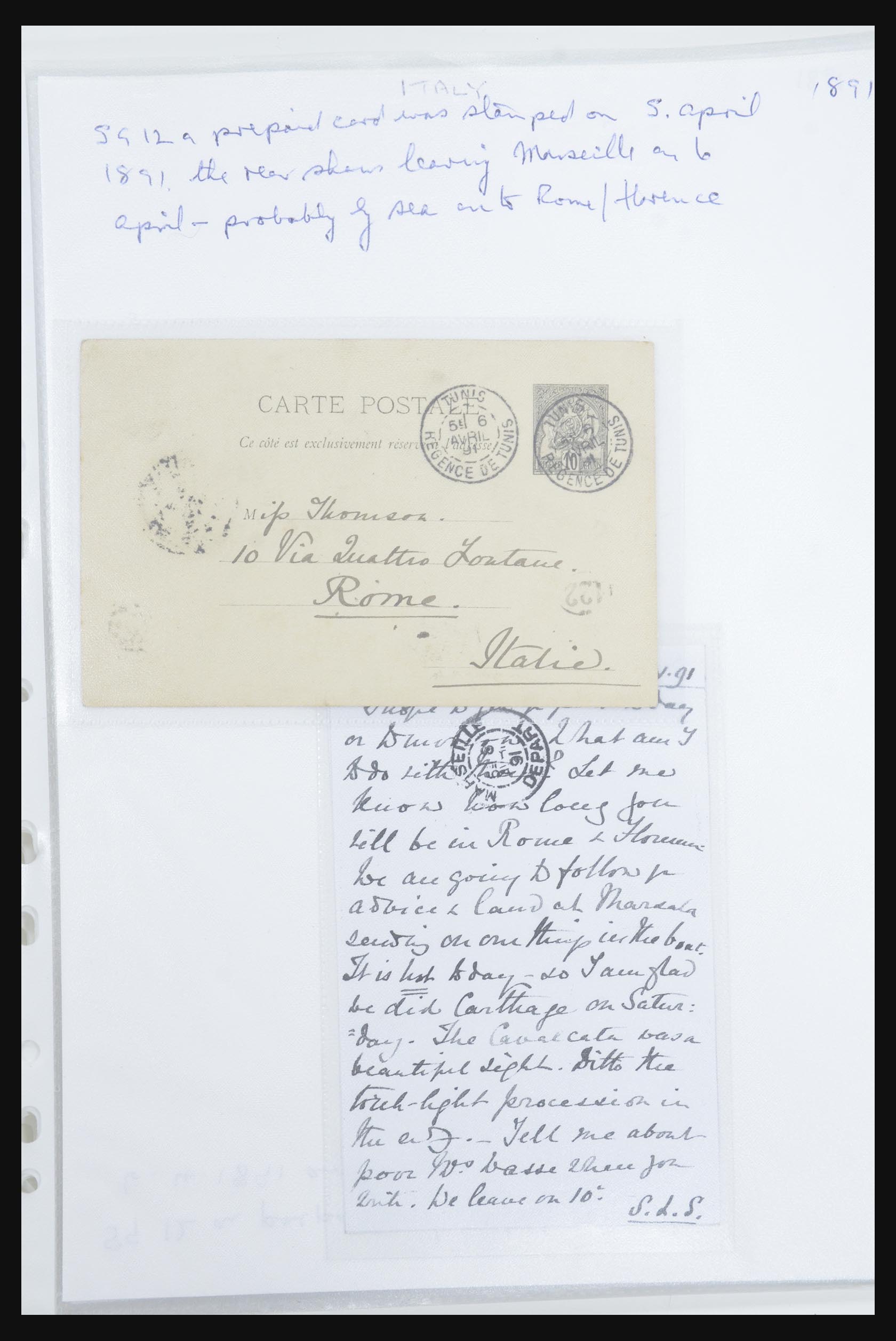 31707 009 - 31707 Tunesië brieven en postwaardestukken 1888-1920.