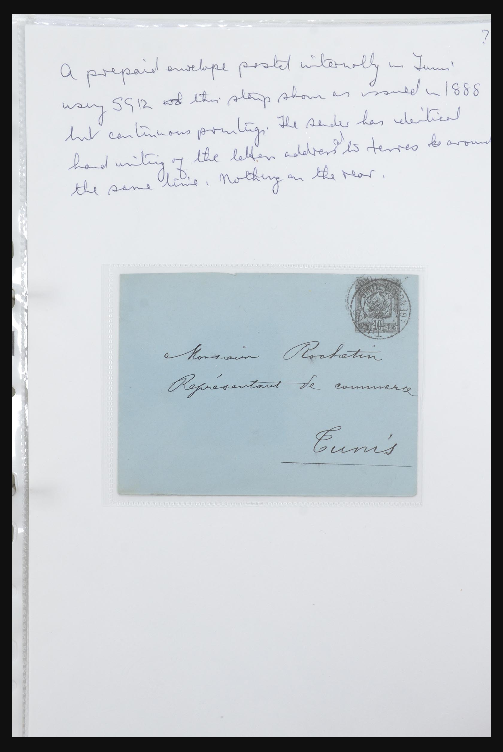 31707 018 - 31707 Tunisia covers and postal stationeries 1888-1920.