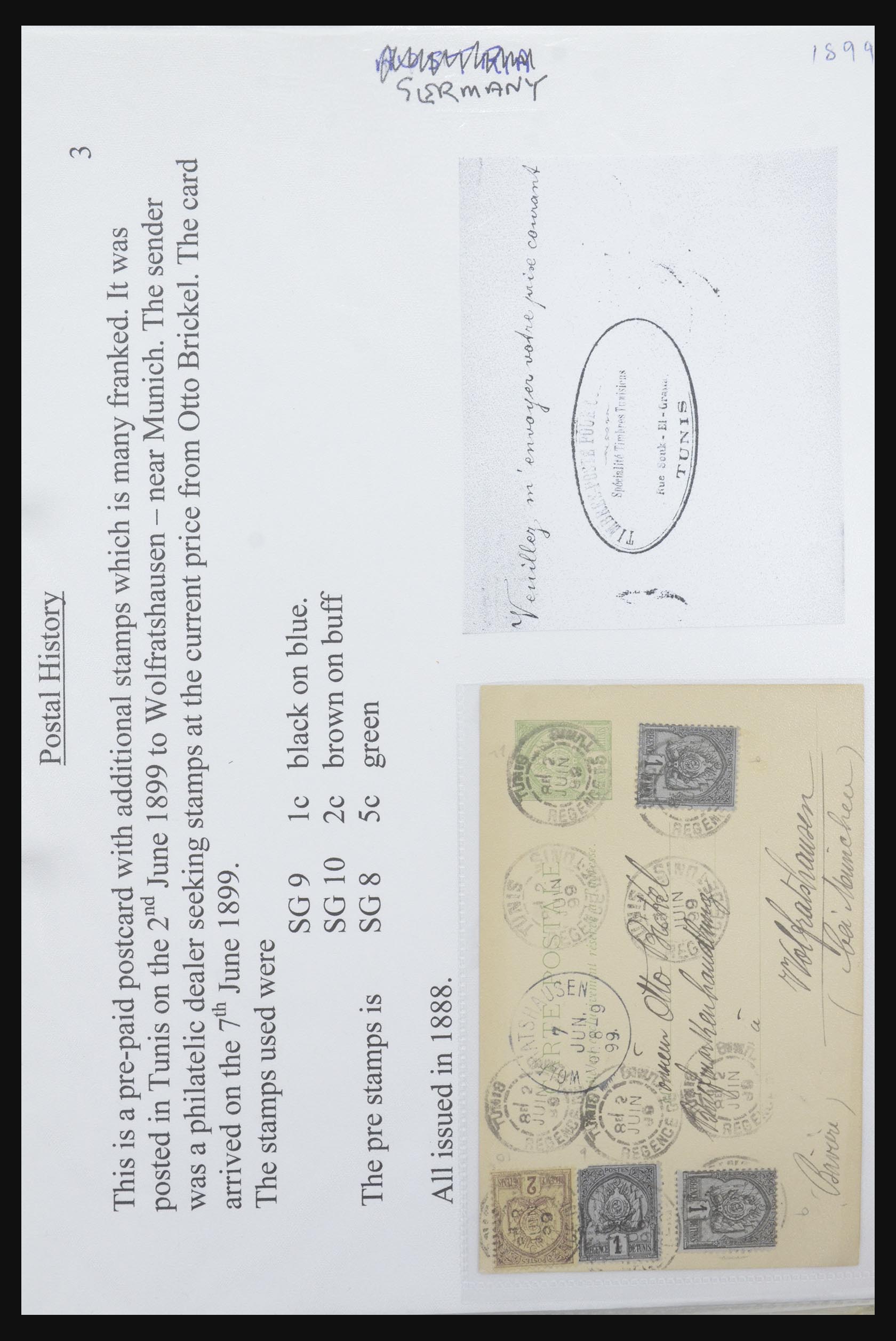 31707 019 - 31707 Tunisia covers and postal stationeries 1888-1920.