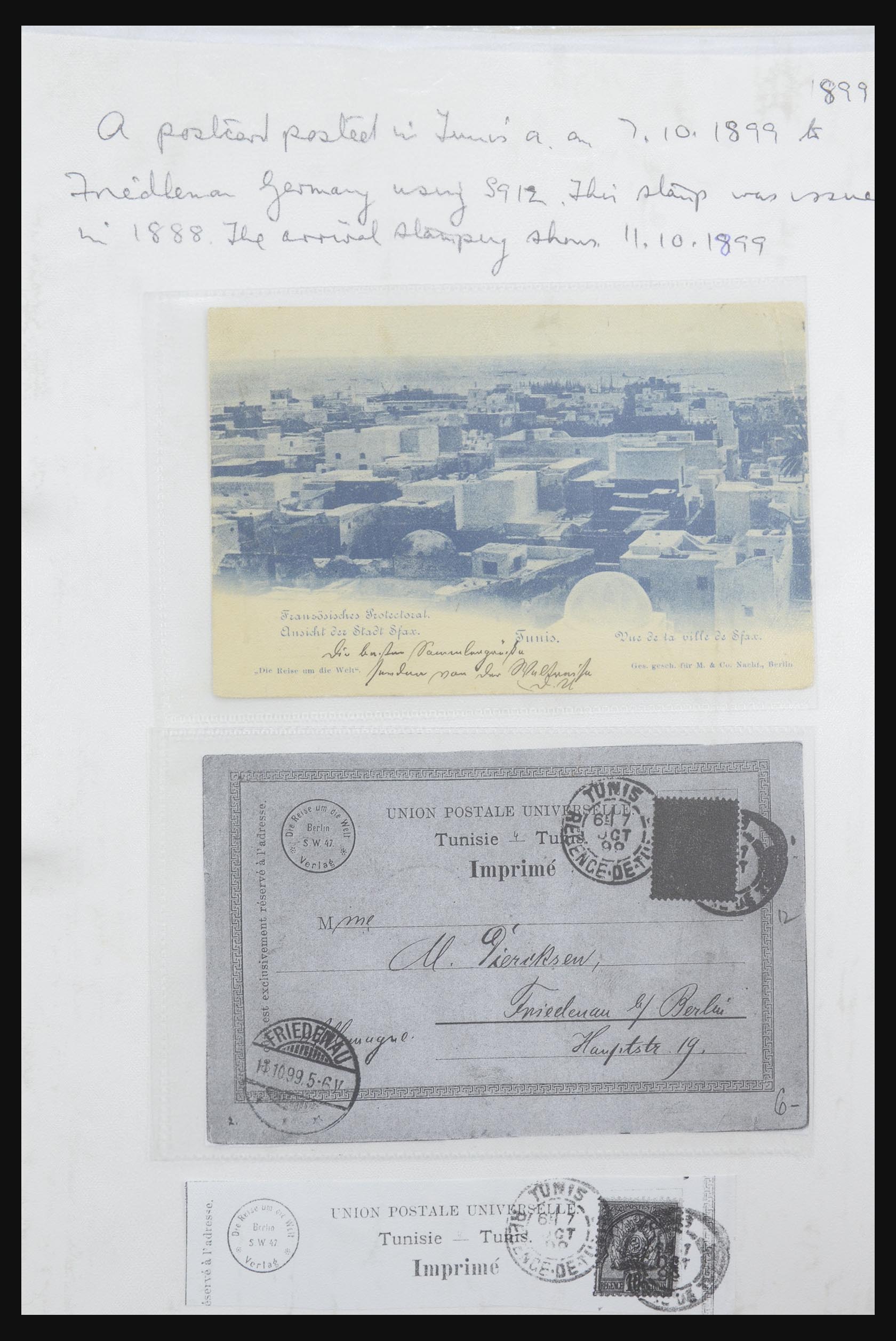 31707 020 - 31707 Tunisia covers and postal stationeries 1888-1920.
