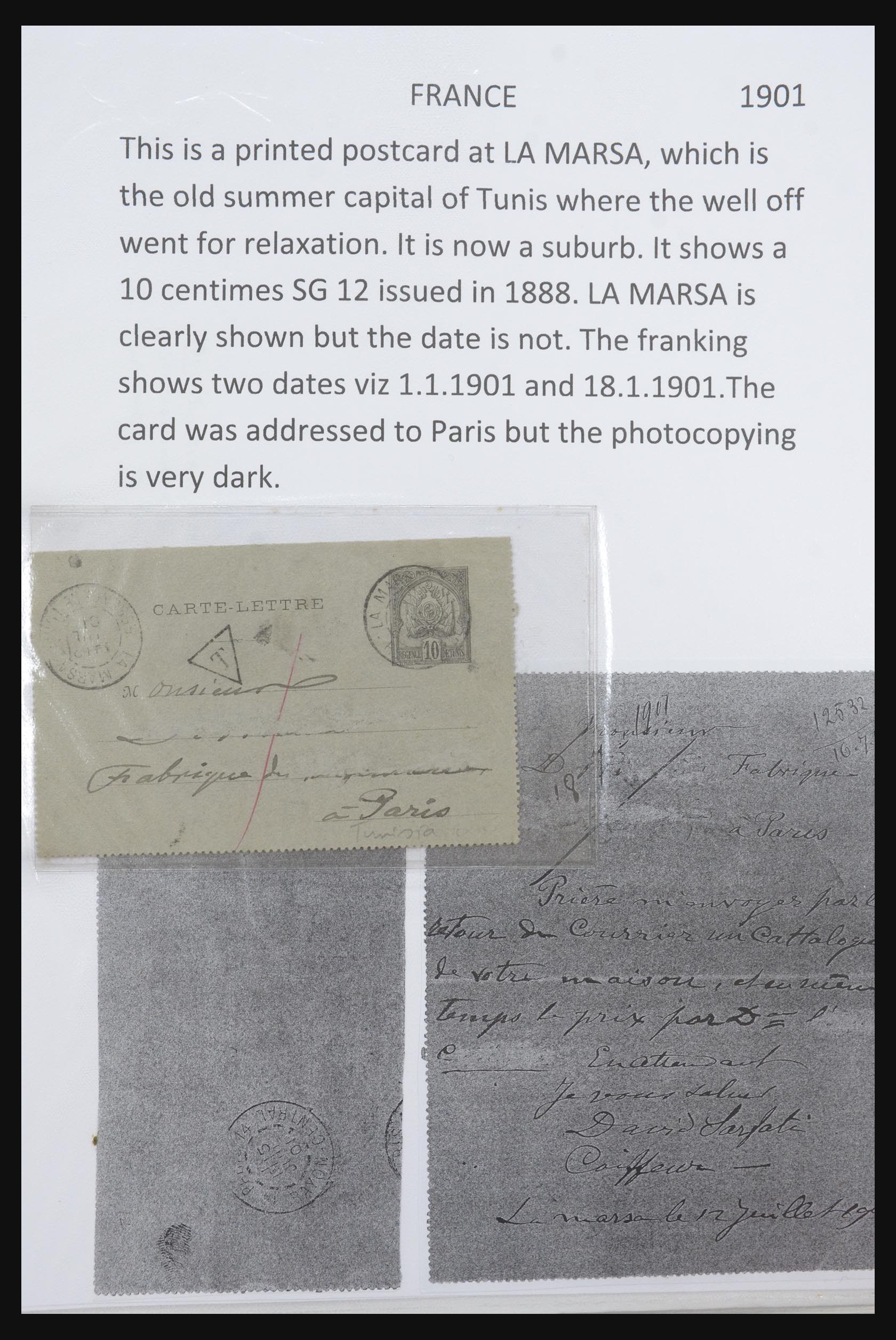 31707 021 - 31707 Tunisia covers and postal stationeries 1888-1920.