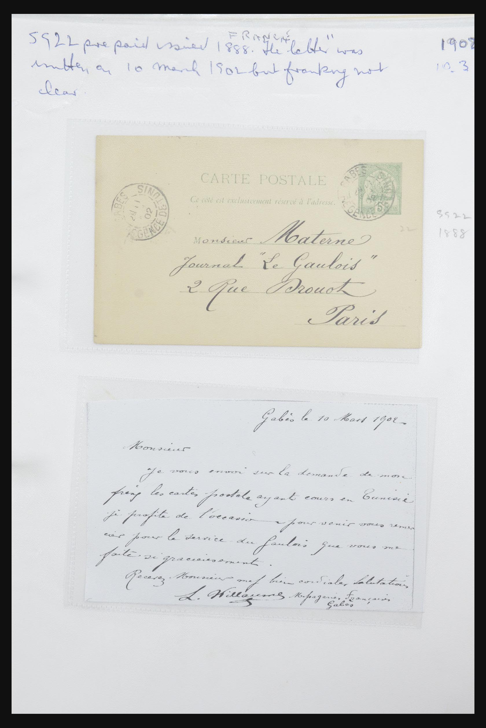 31707 023 - 31707 Tunesië brieven en postwaardestukken 1888-1920.