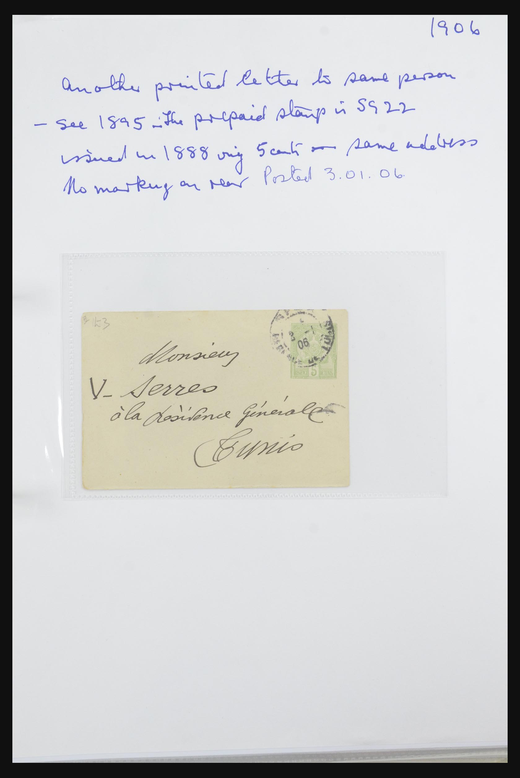 31707 027 - 31707 Tunesië brieven en postwaardestukken 1888-1920.