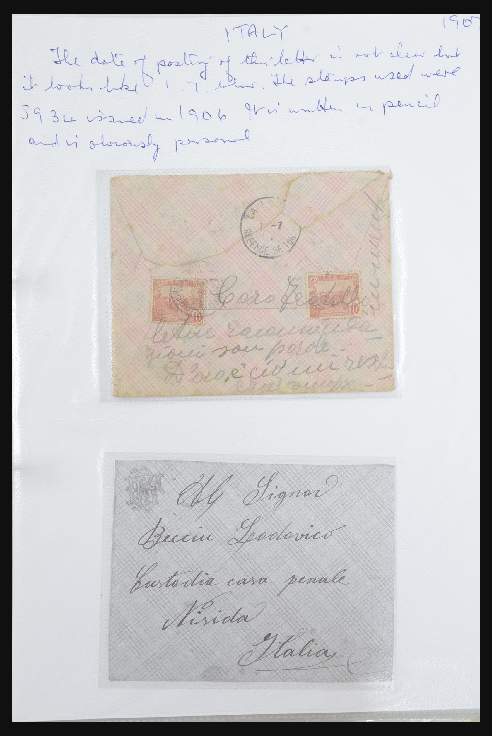 31707 030 - 31707 Tunesië brieven en postwaardestukken 1888-1920.