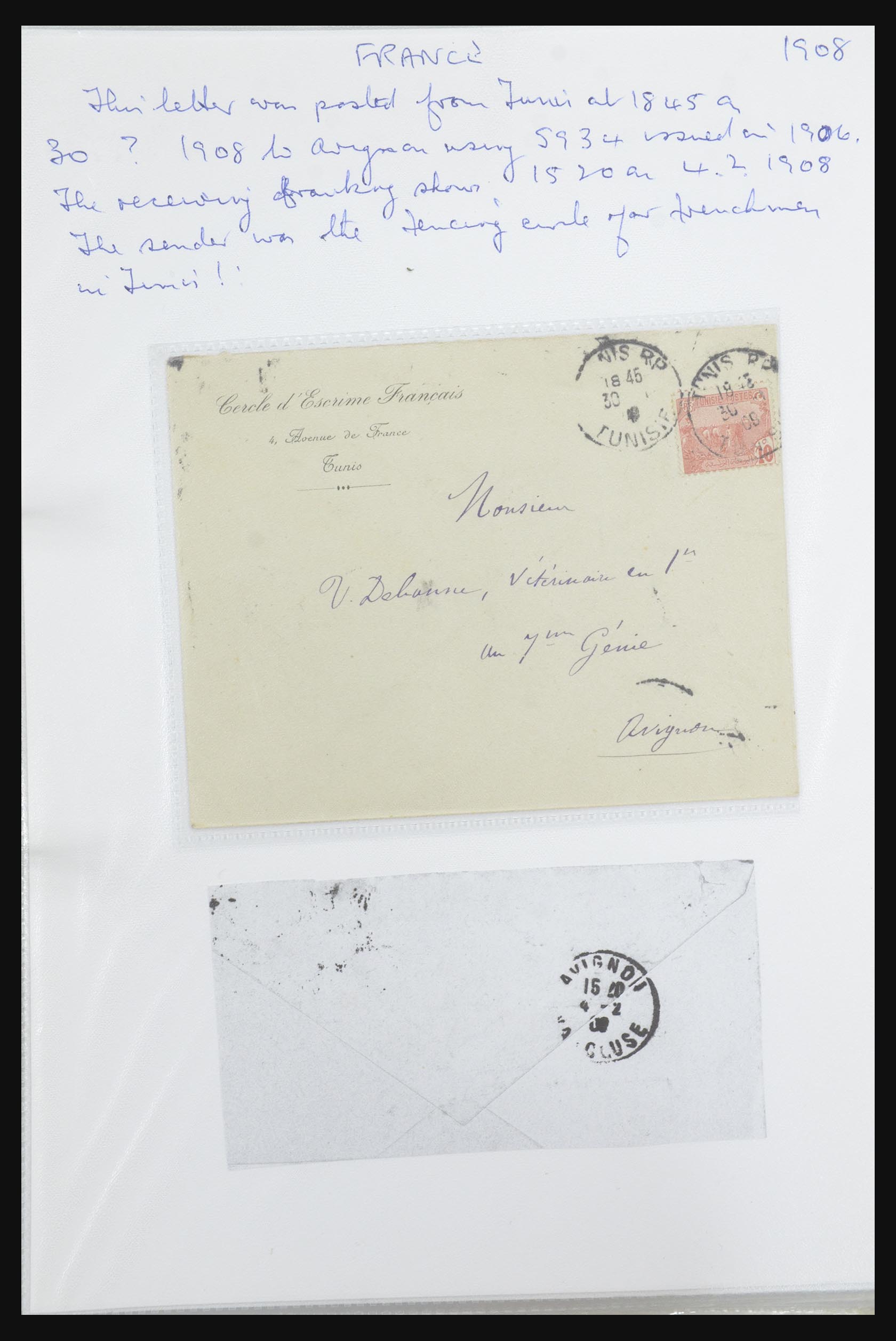 31707 033 - 31707 Tunesië brieven en postwaardestukken 1888-1920.