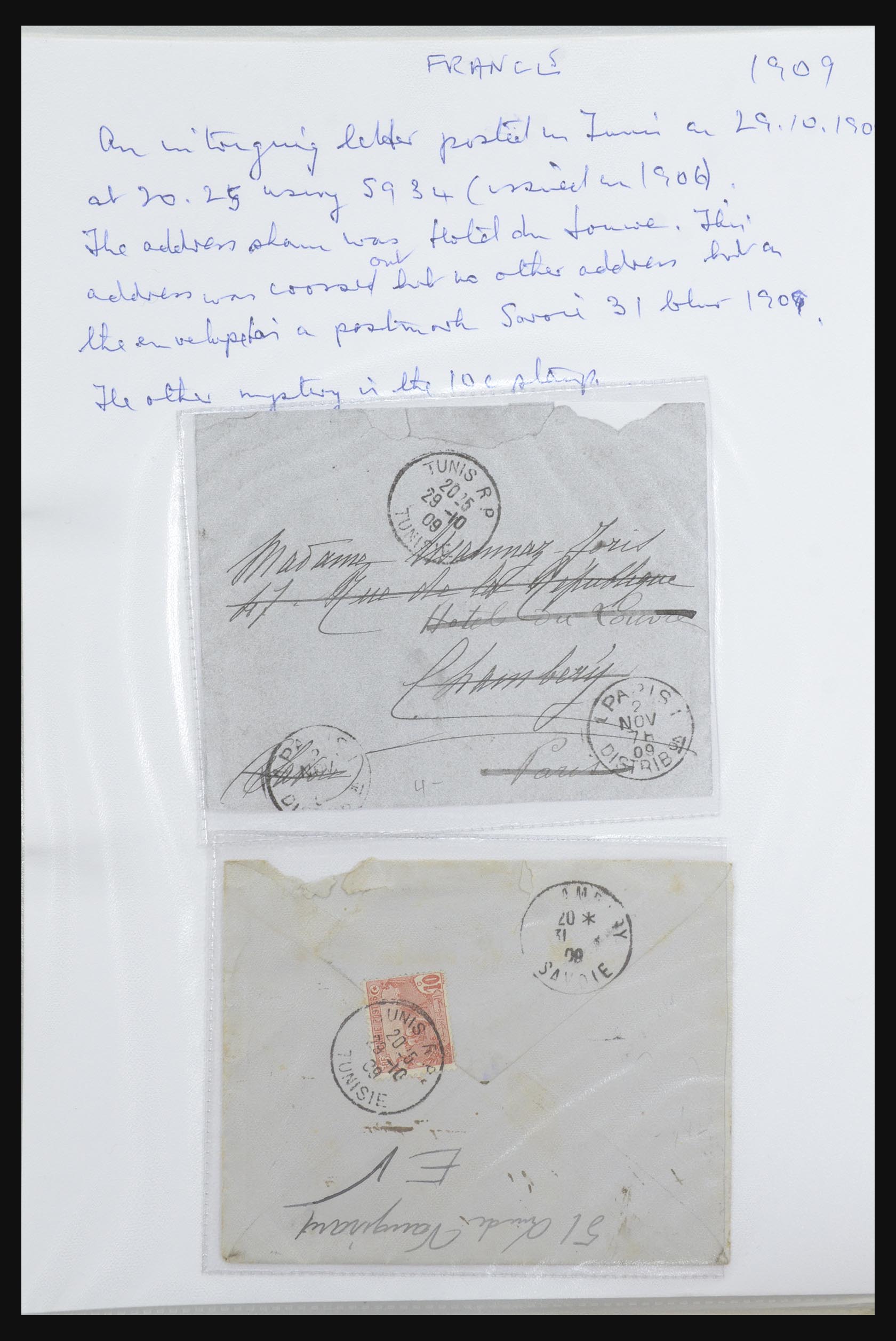 31707 035 - 31707 Tunesië brieven en postwaardestukken 1888-1920.