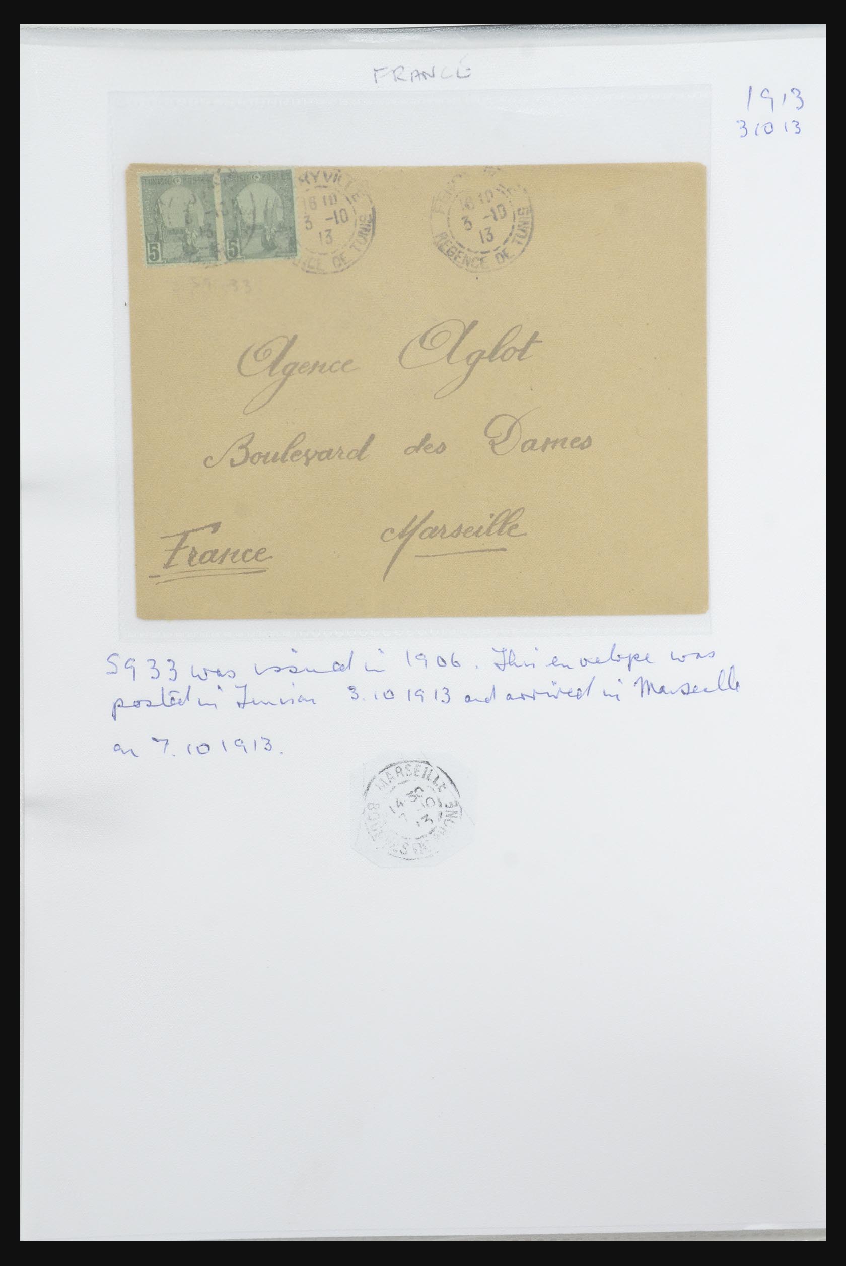 31707 040 - 31707 Tunesië brieven en postwaardestukken 1888-1920.