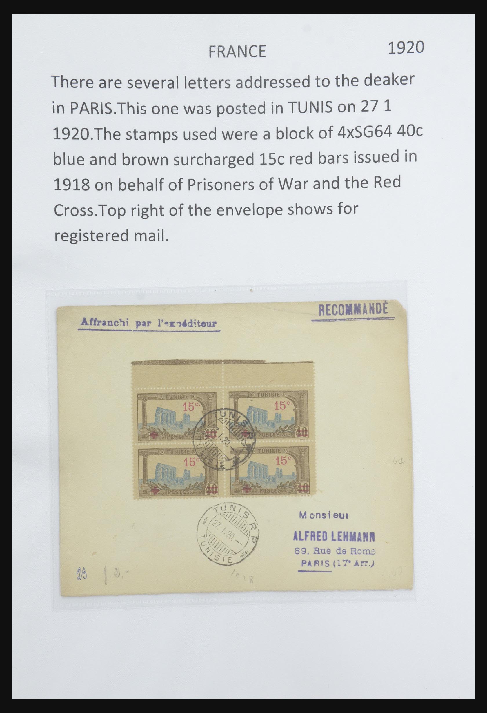 31707 050 - 31707 Tunesië brieven en postwaardestukken 1888-1920.