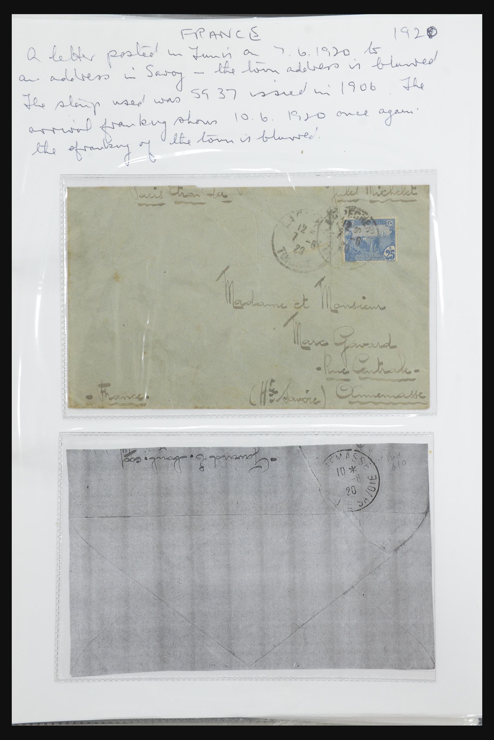 31707 052 - 31707 Tunesië brieven en postwaardestukken 1888-1920.