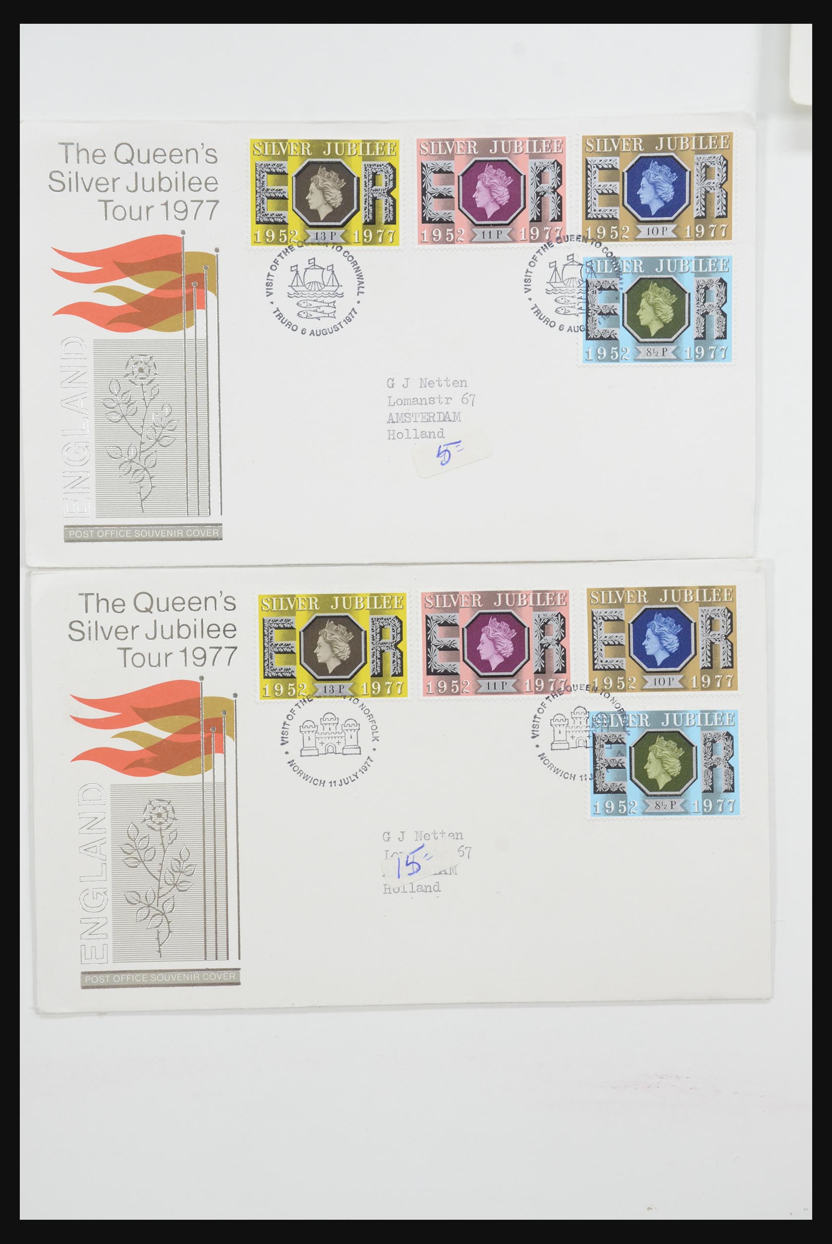 31726 024 - 31726 Engeland en koloniën brieven en FDC's 1937-2001.