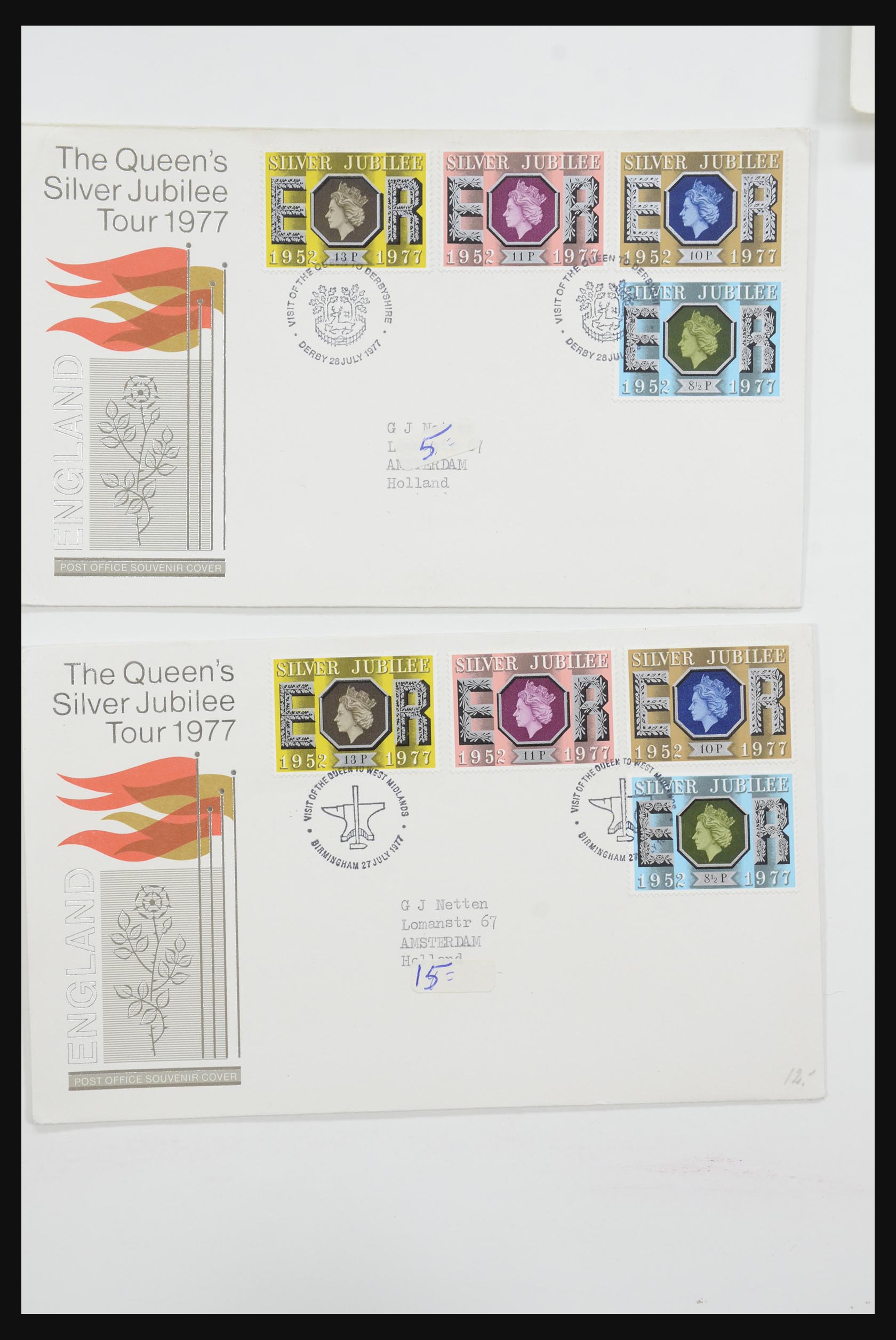 31726 025 - 31726 Engeland en koloniën brieven en FDC's 1937-2001.