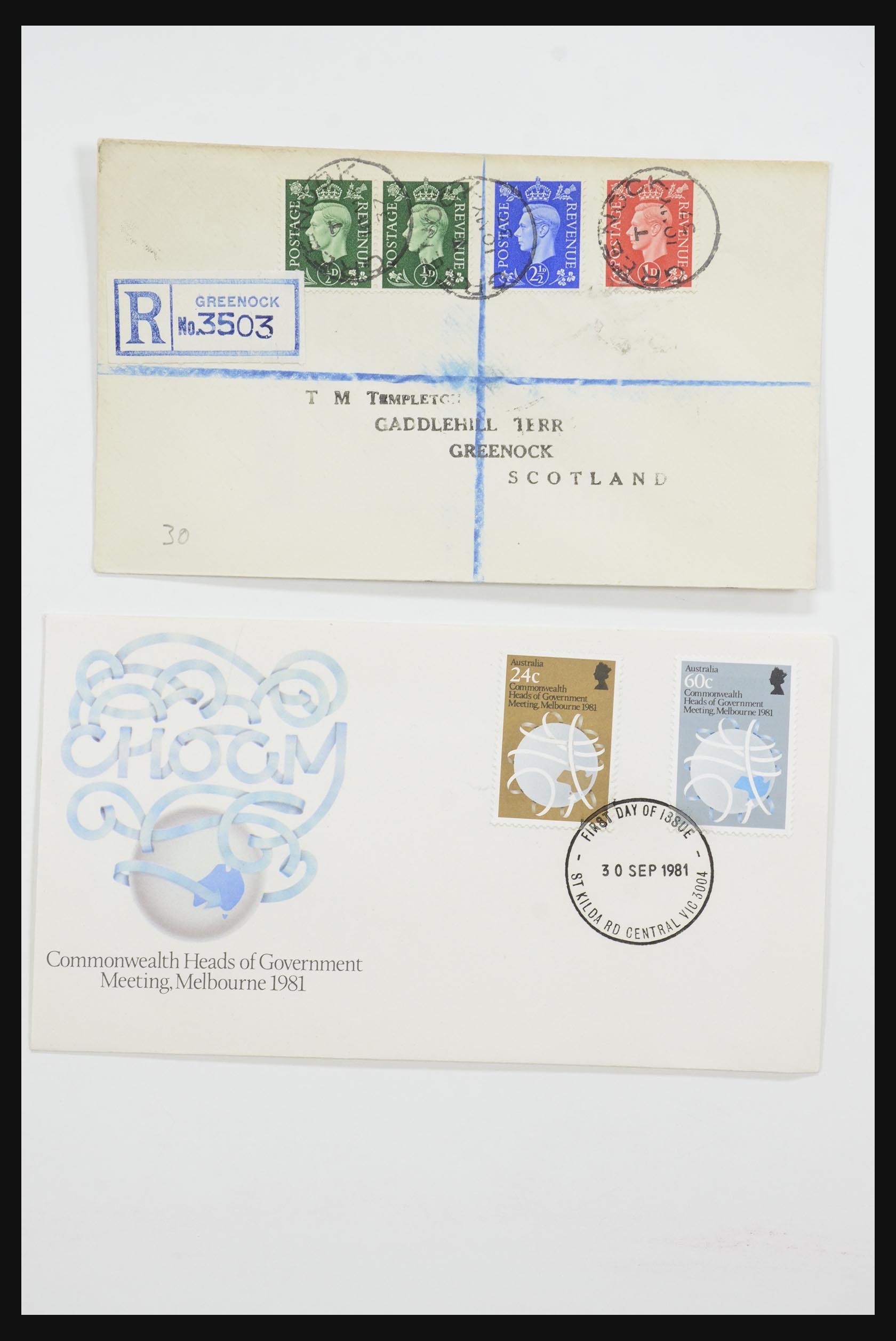 31726 121 - 31726 Engeland en koloniën brieven en FDC's 1937-2001.