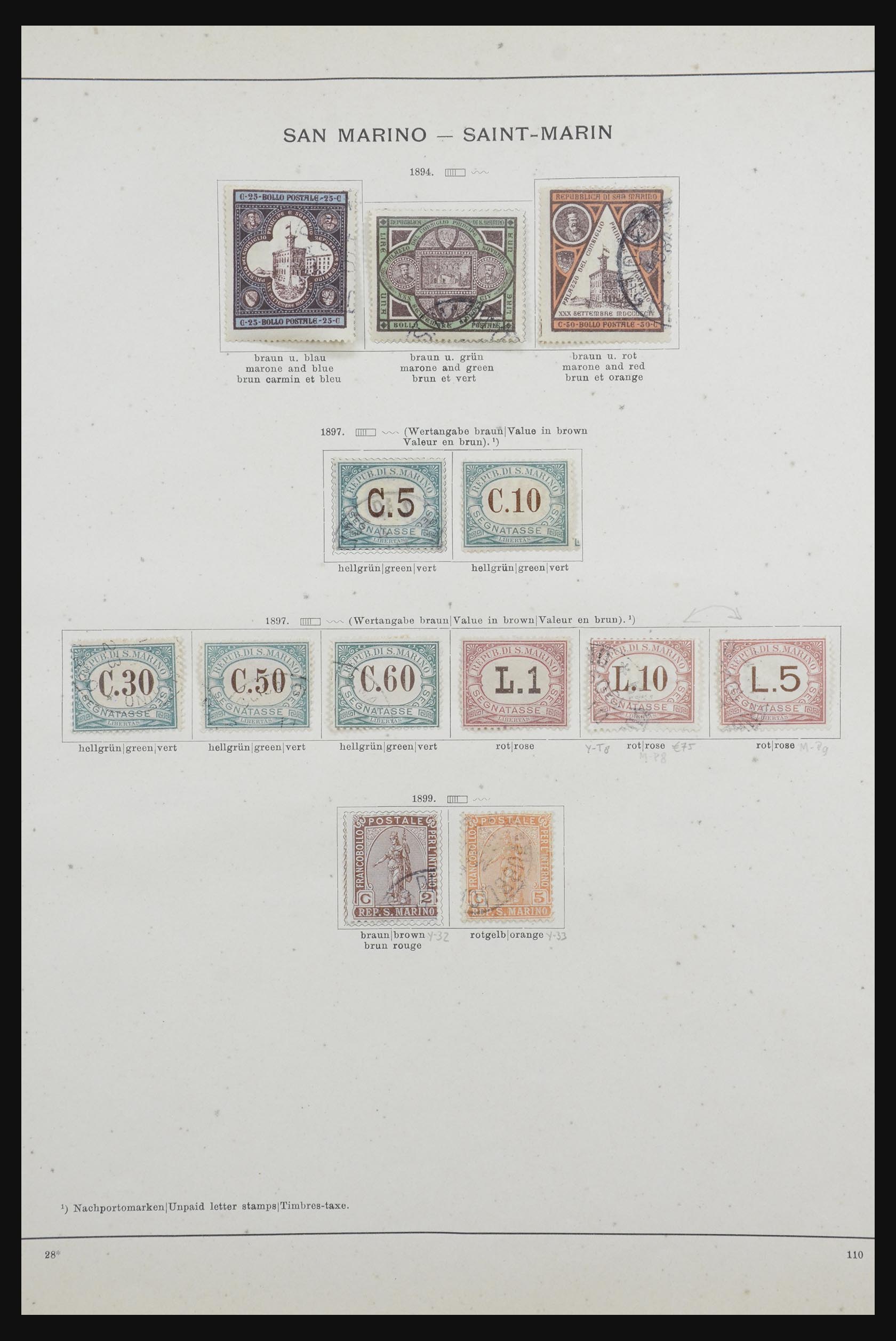 31768 002 - 31768 San Marino 1877-1899. 31768 002 - 31768 San Marino 1877-1899.