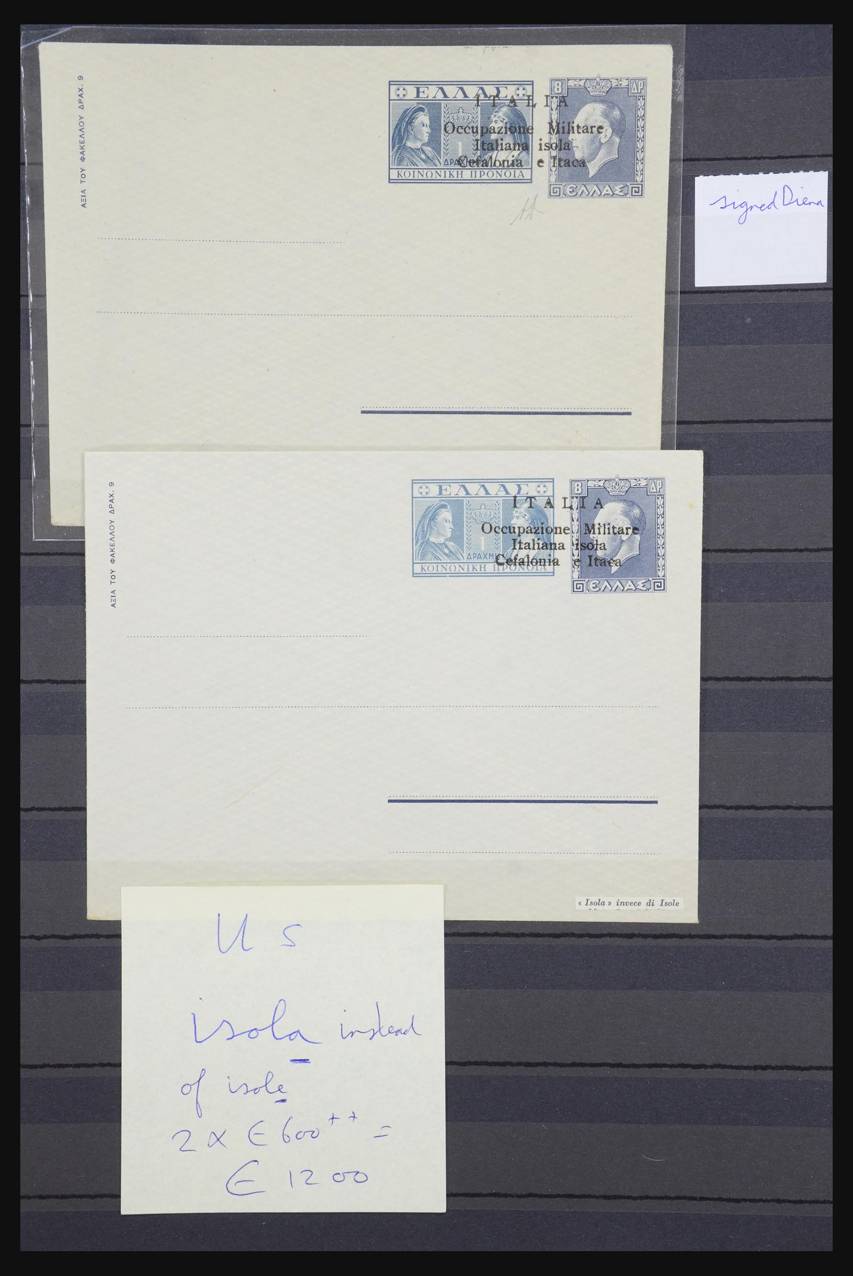31896 003 - 31896 Italy Cefalonia and Itaca postal stationeries 1941. 31896 003 - 31896 Italy Cefalonia and Itaca postal stationeries 1941.