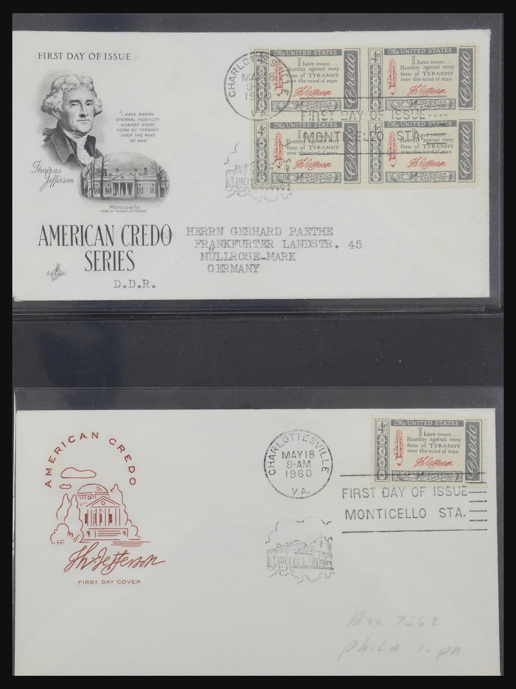 31913 0040 - 31913 USA fdc-collectie 1945-1990.