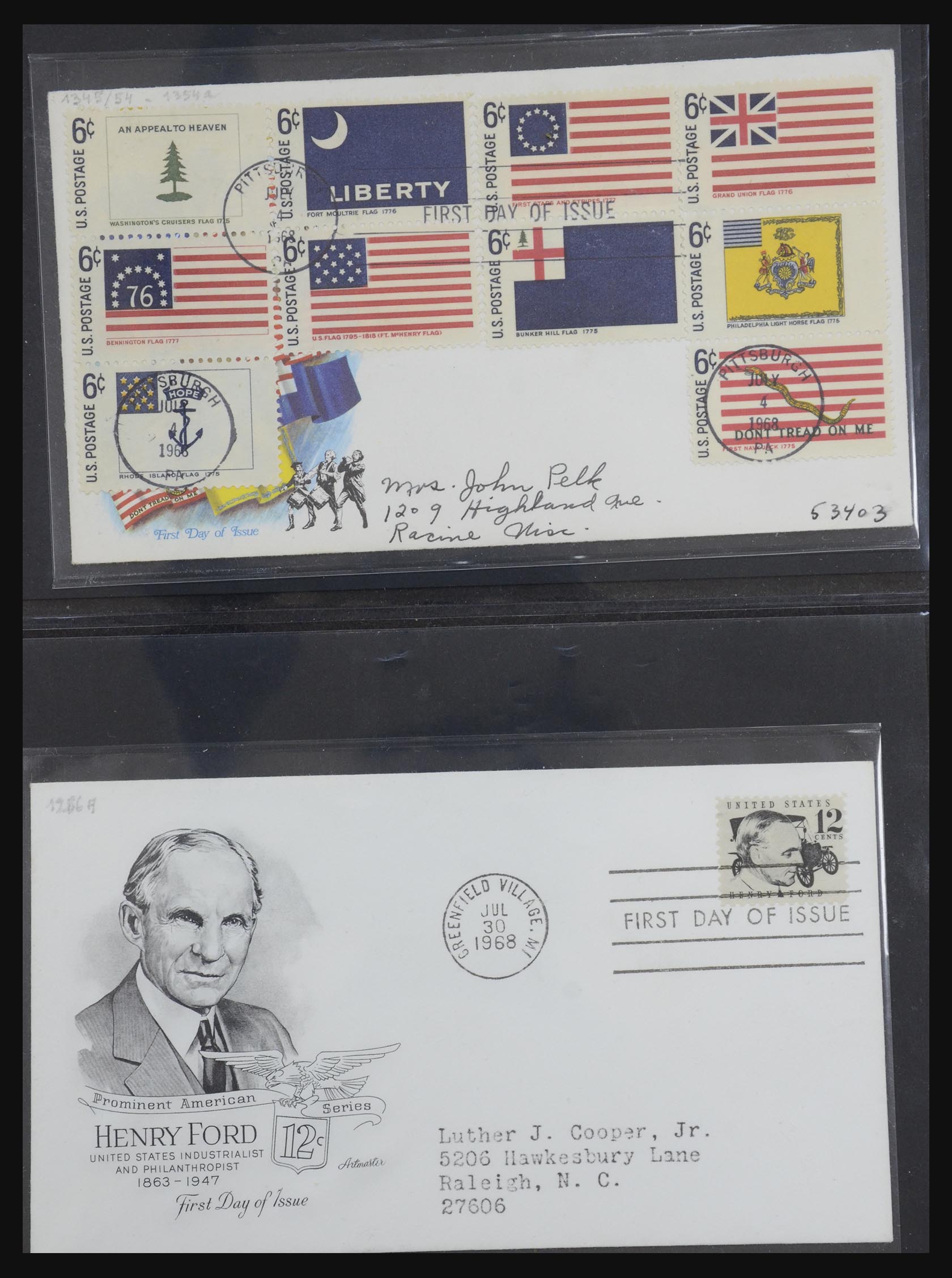 31913 0059 - 31913 USA first day cover collection 1945-1990.