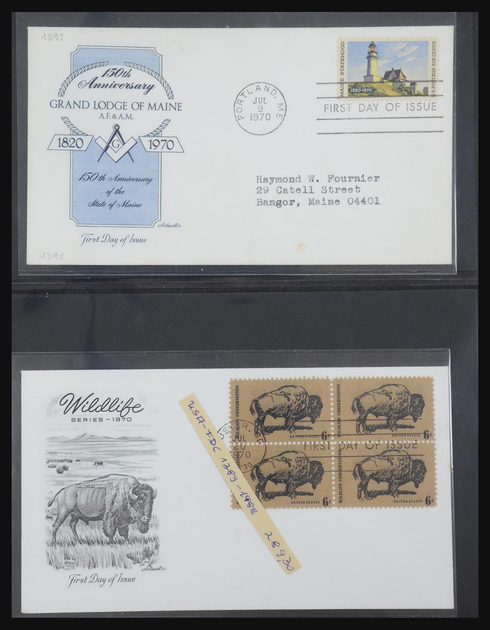 31913 0100 - 31913 USA fdc-collectie 1945-1990.