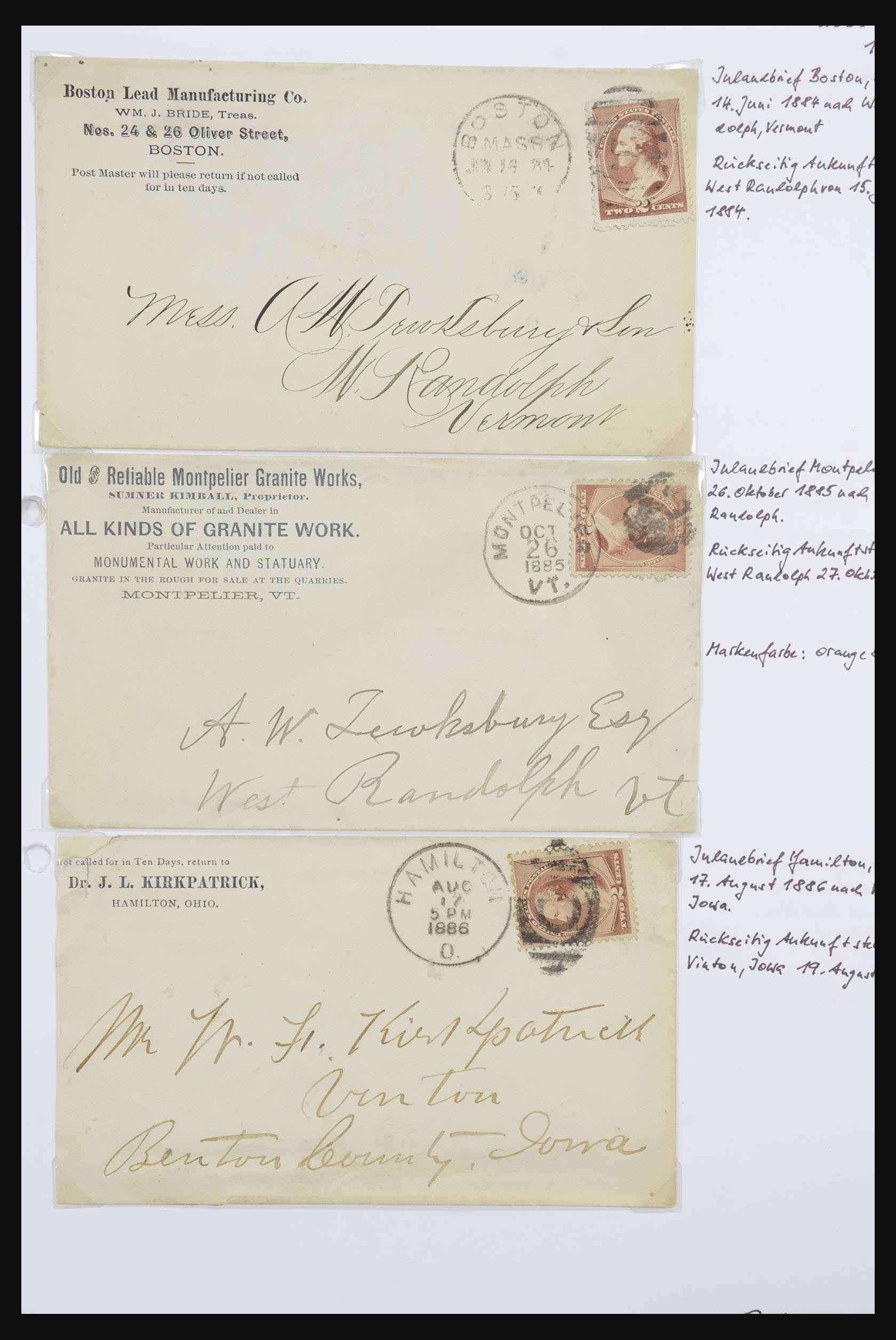 31914 0025 - 31914 USA covers 1838-1950,