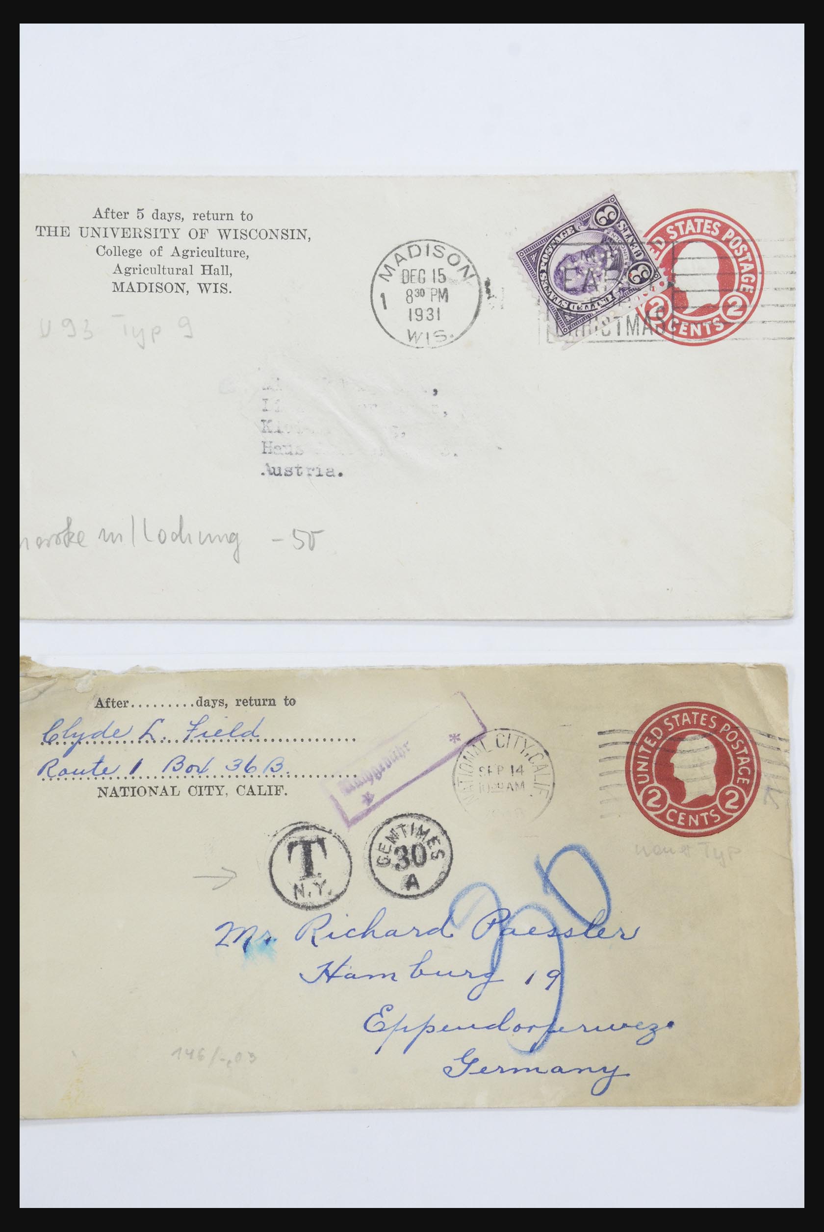 31914 1412 - 31914 USA covers 1838-1950,