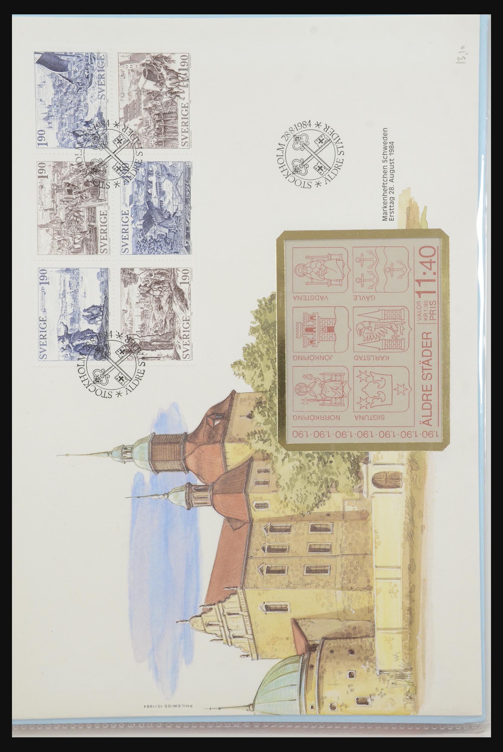 31915 374 - 31915 Western Europe souvenir sheets and stamp booklets on FDC.
