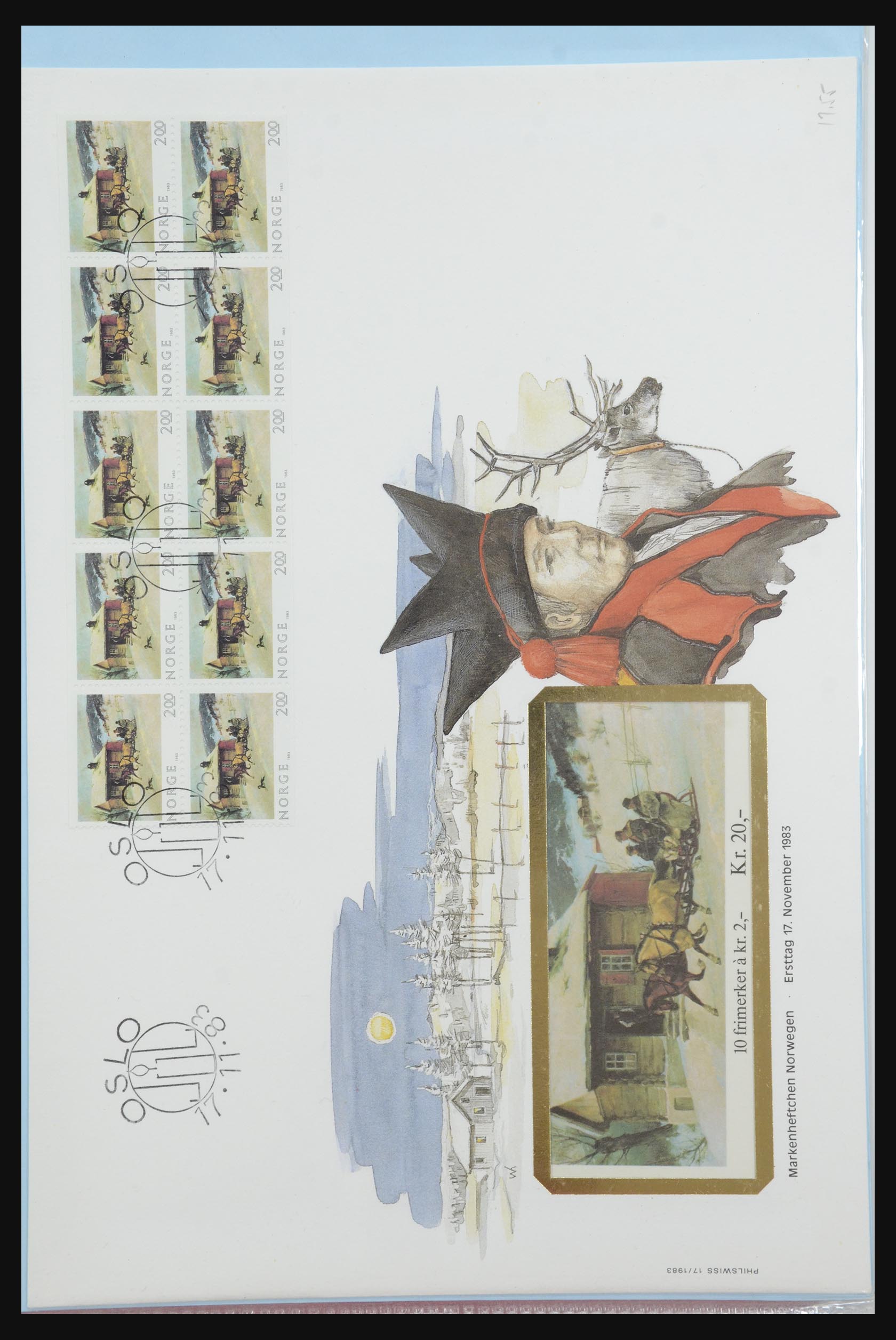 31915 423 - 31915 Western Europe souvenir sheets and stamp booklets on FDC.