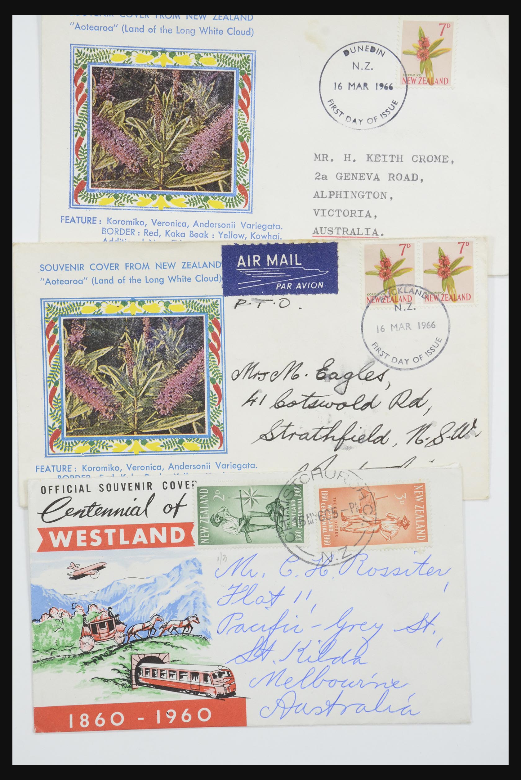 31951 052 - 31951 Nieuw Zeeland FDC's ca. 1960-1970.