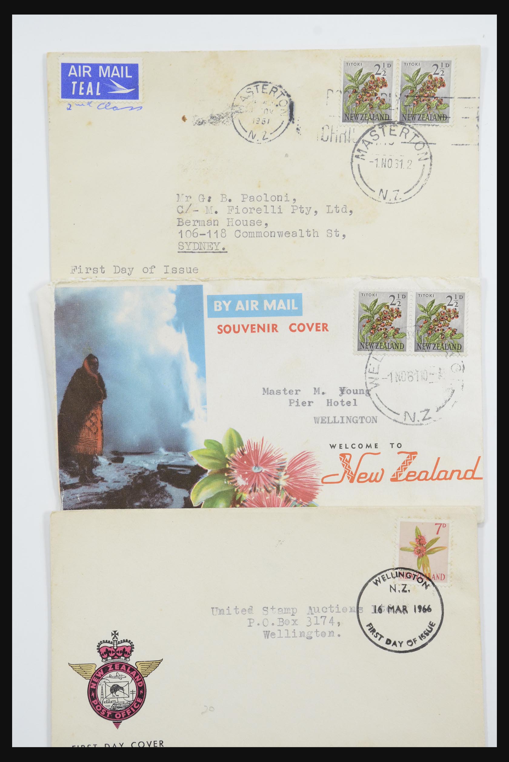 31951 061 - 31951 Nieuw Zeeland FDC's ca. 1960-1970.