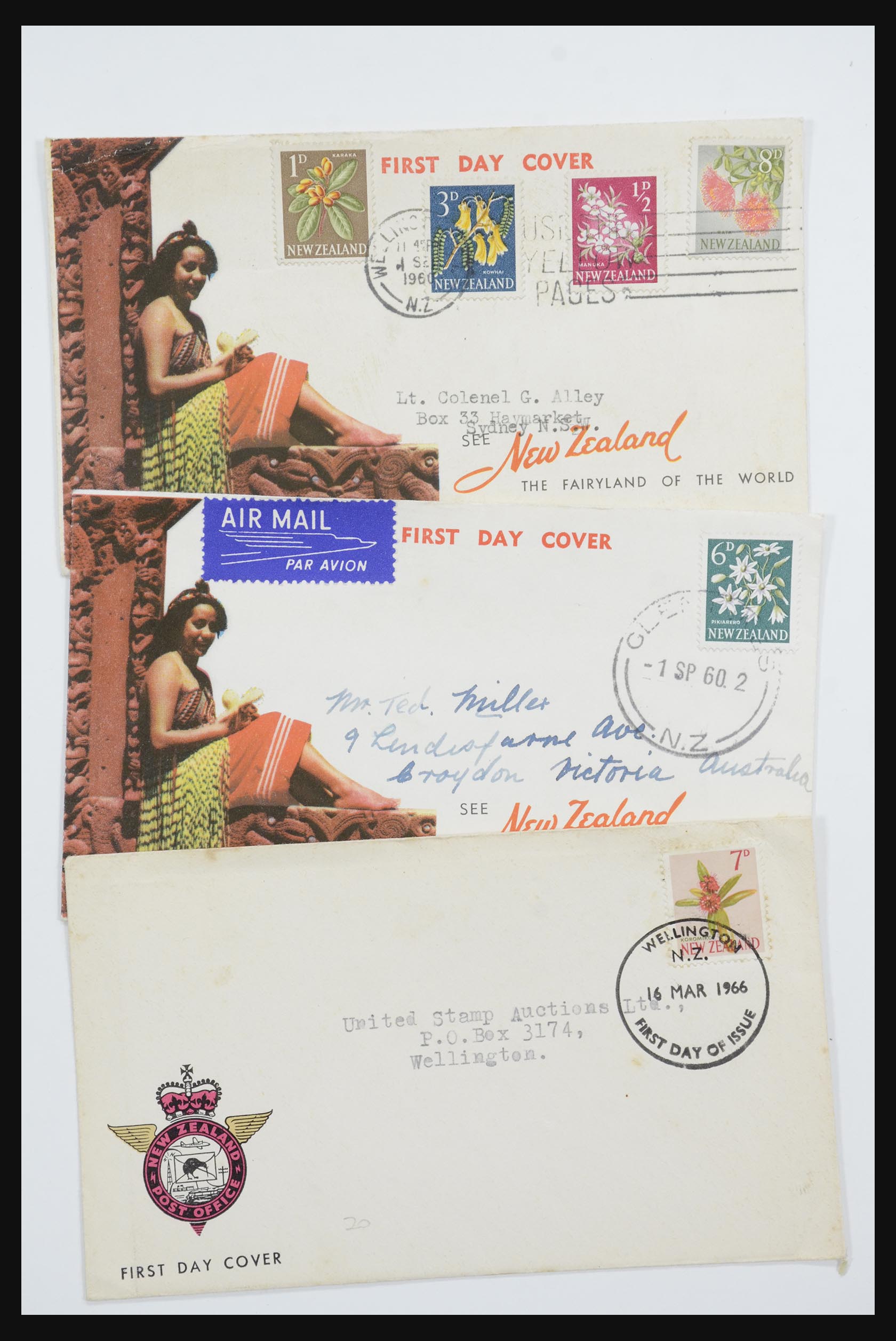 31951 062 - 31951 Nieuw Zeeland FDC's ca. 1960-1970.