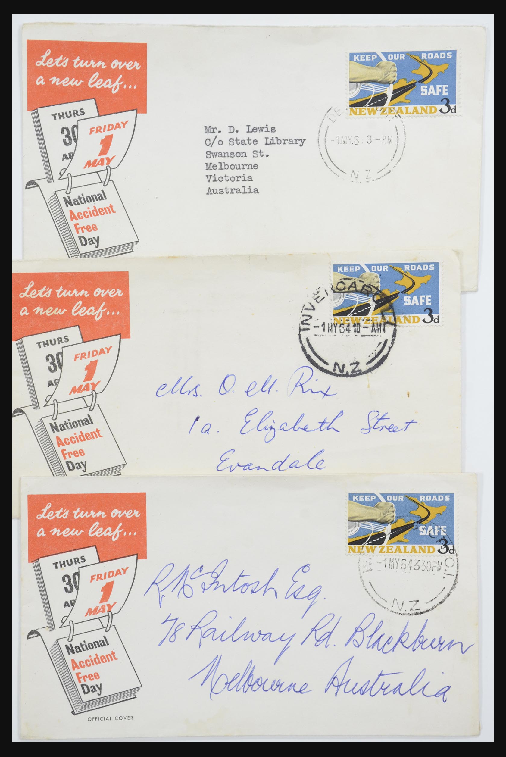 31951 070 - 31951 Nieuw Zeeland FDC's ca. 1960-1970.