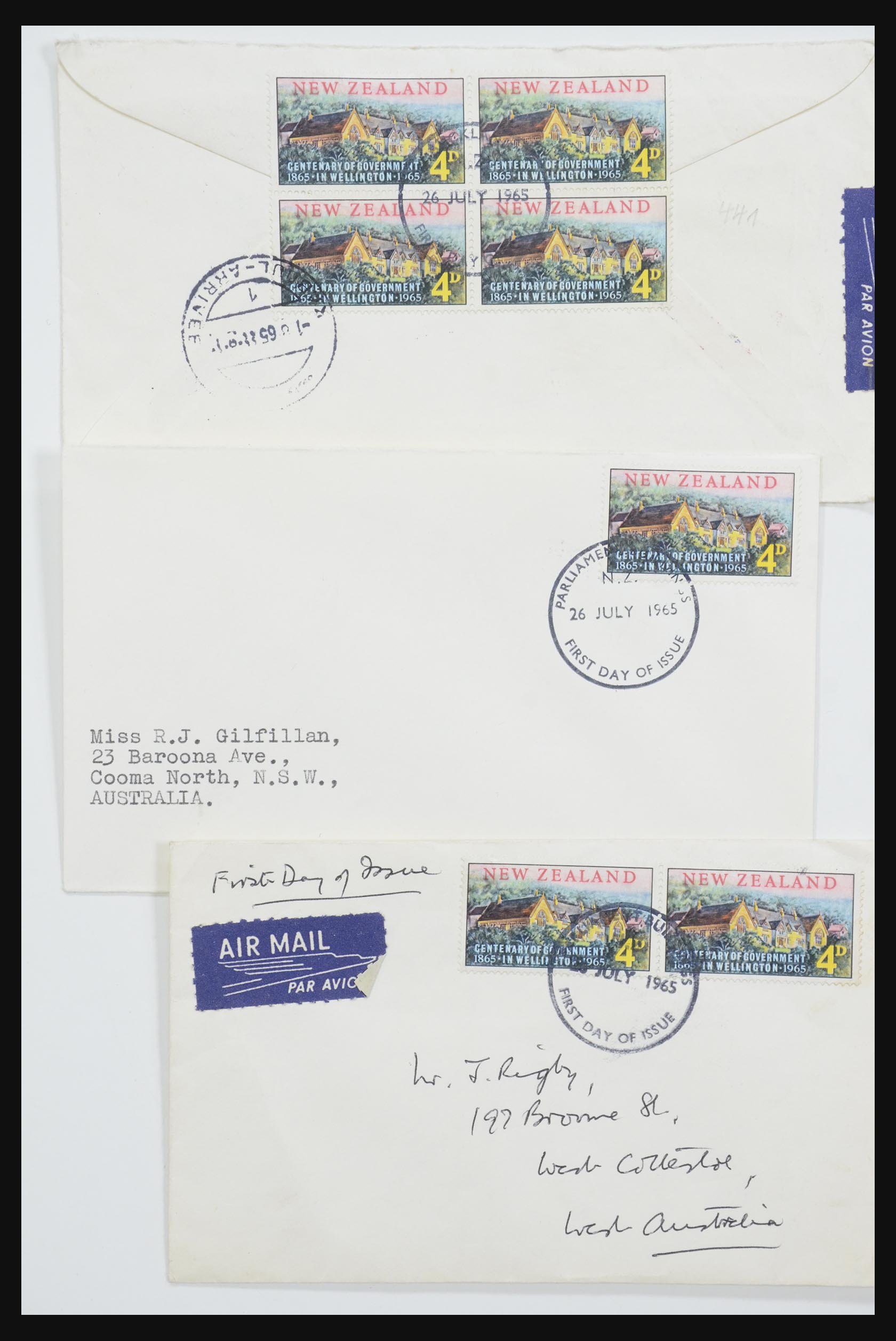 31951 083 - 31951 Nieuw Zeeland FDC's ca. 1960-1970.