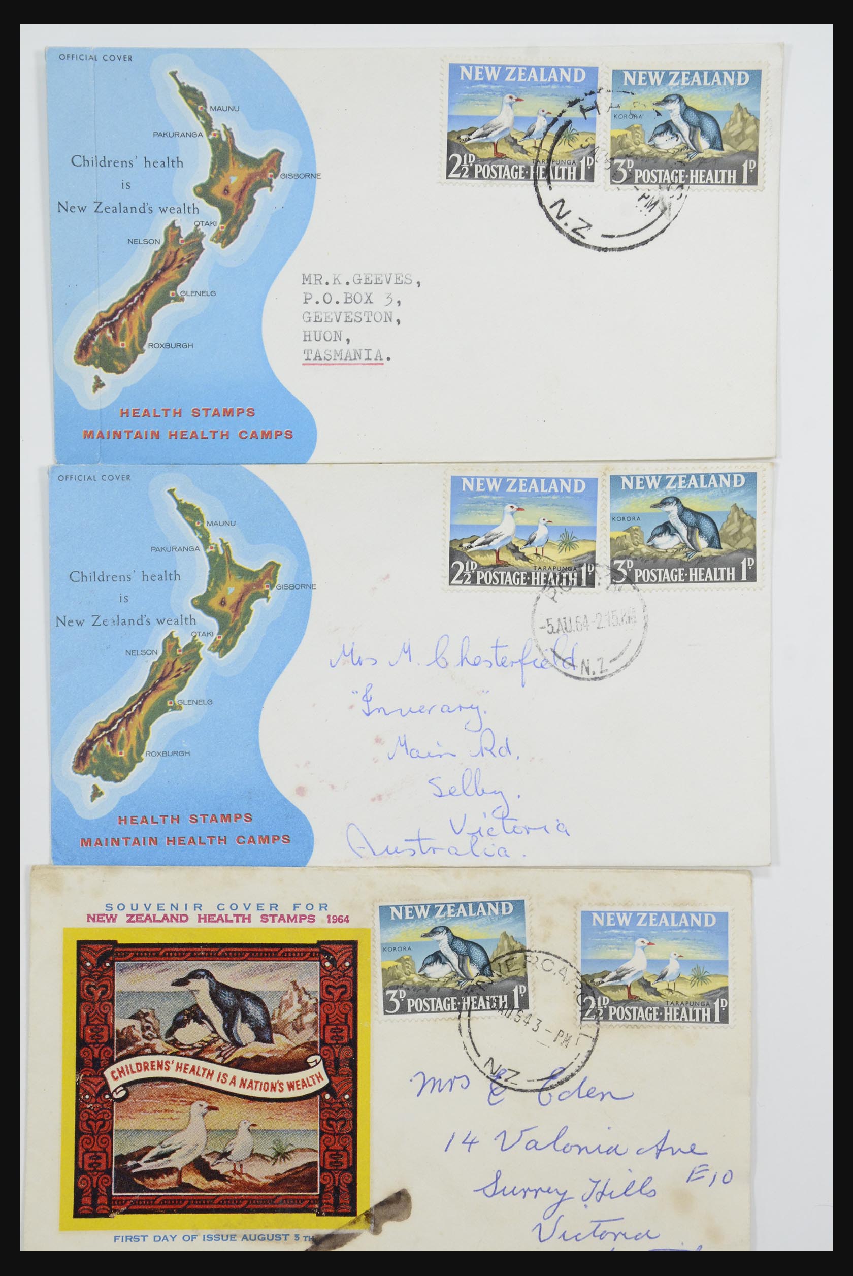 31951 412 - 31951 Nieuw Zeeland FDC's ca. 1960-1970.