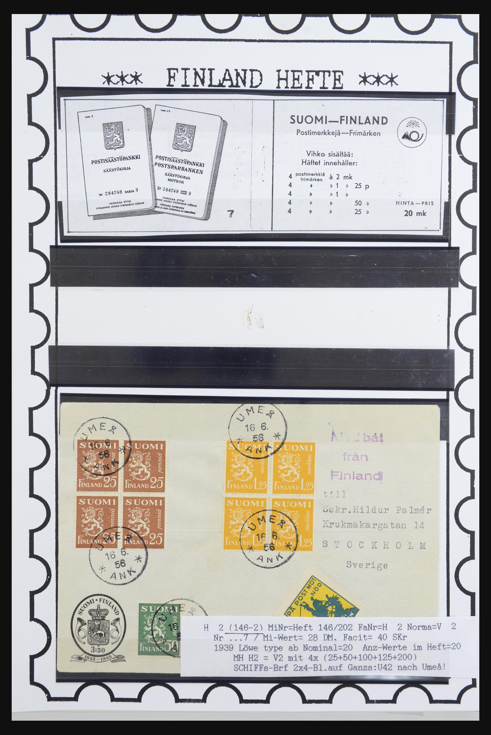 32082 002 - 32082 Finland postzegelboekjes 1939-1995.