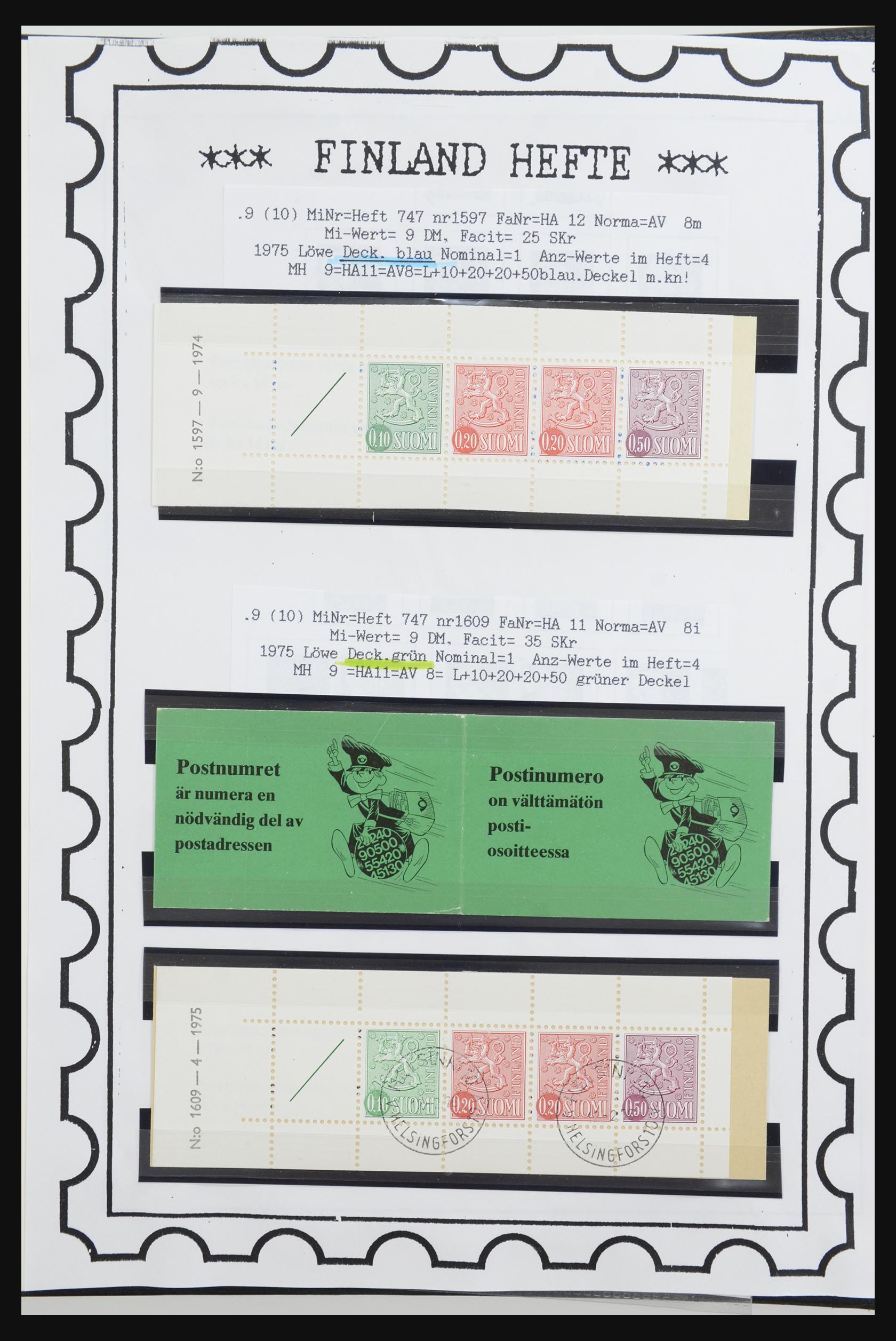32082 015 - 32082 Finland postzegelboekjes 1939-1995.