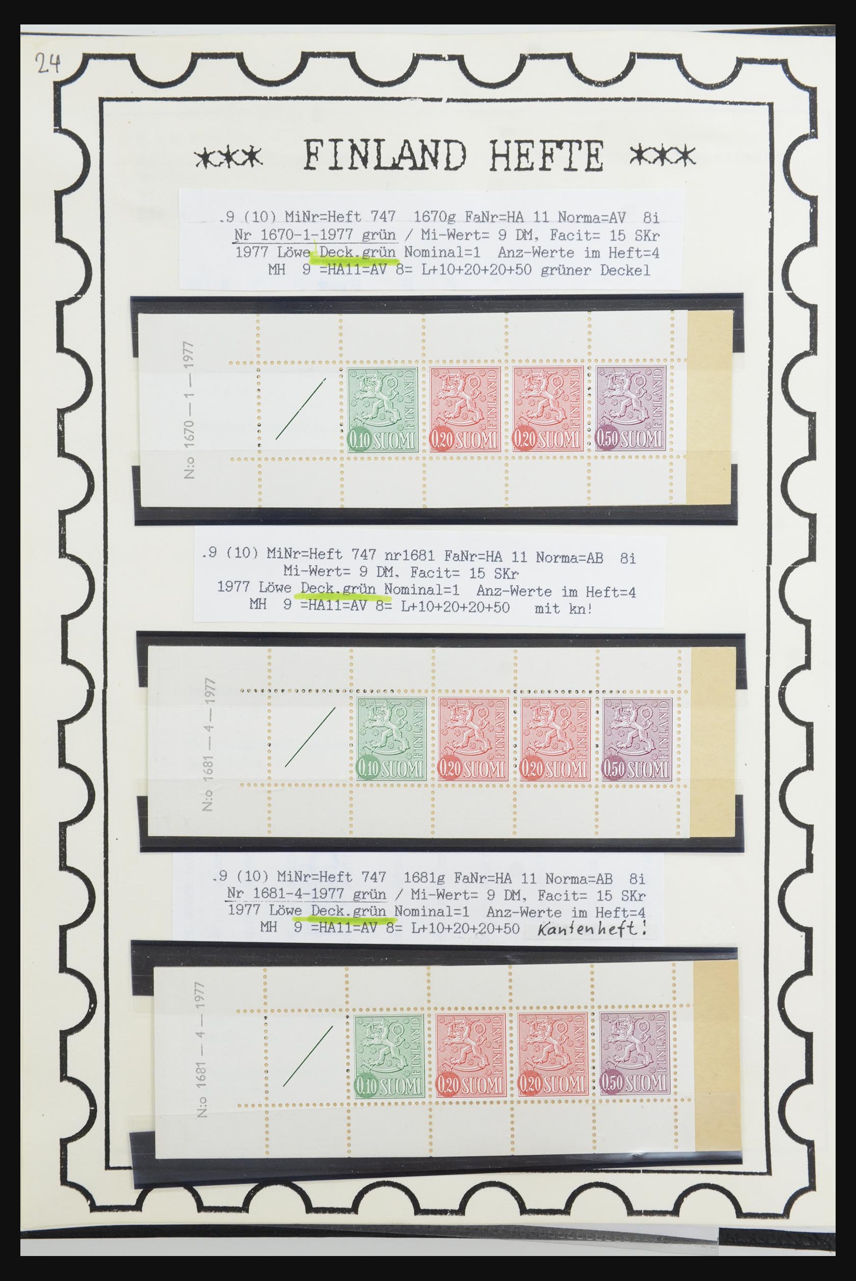 32082 018 - 32082 Finland postzegelboekjes 1939-1995.
