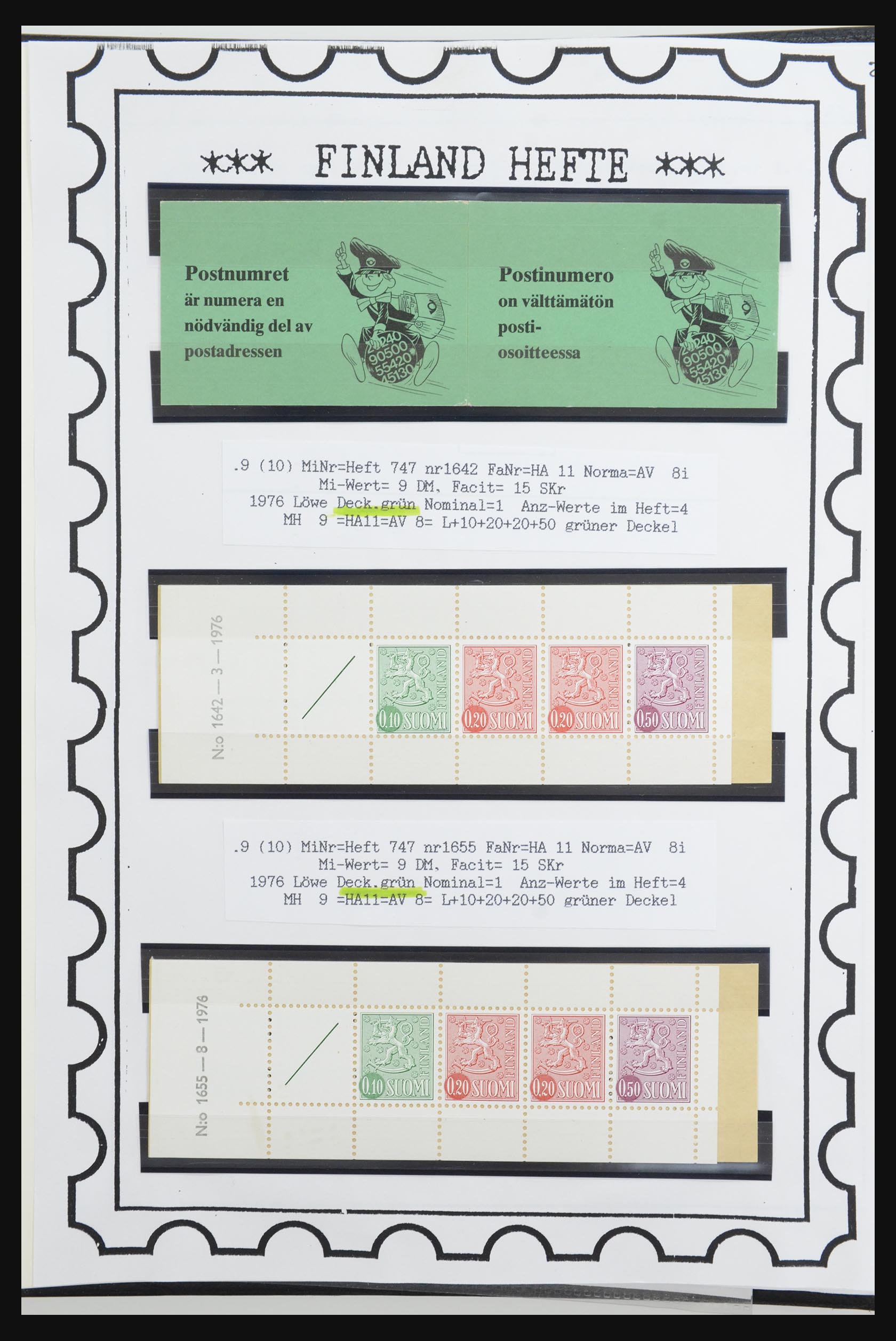 32082 019 - 32082 Finland postzegelboekjes 1939-1995.
