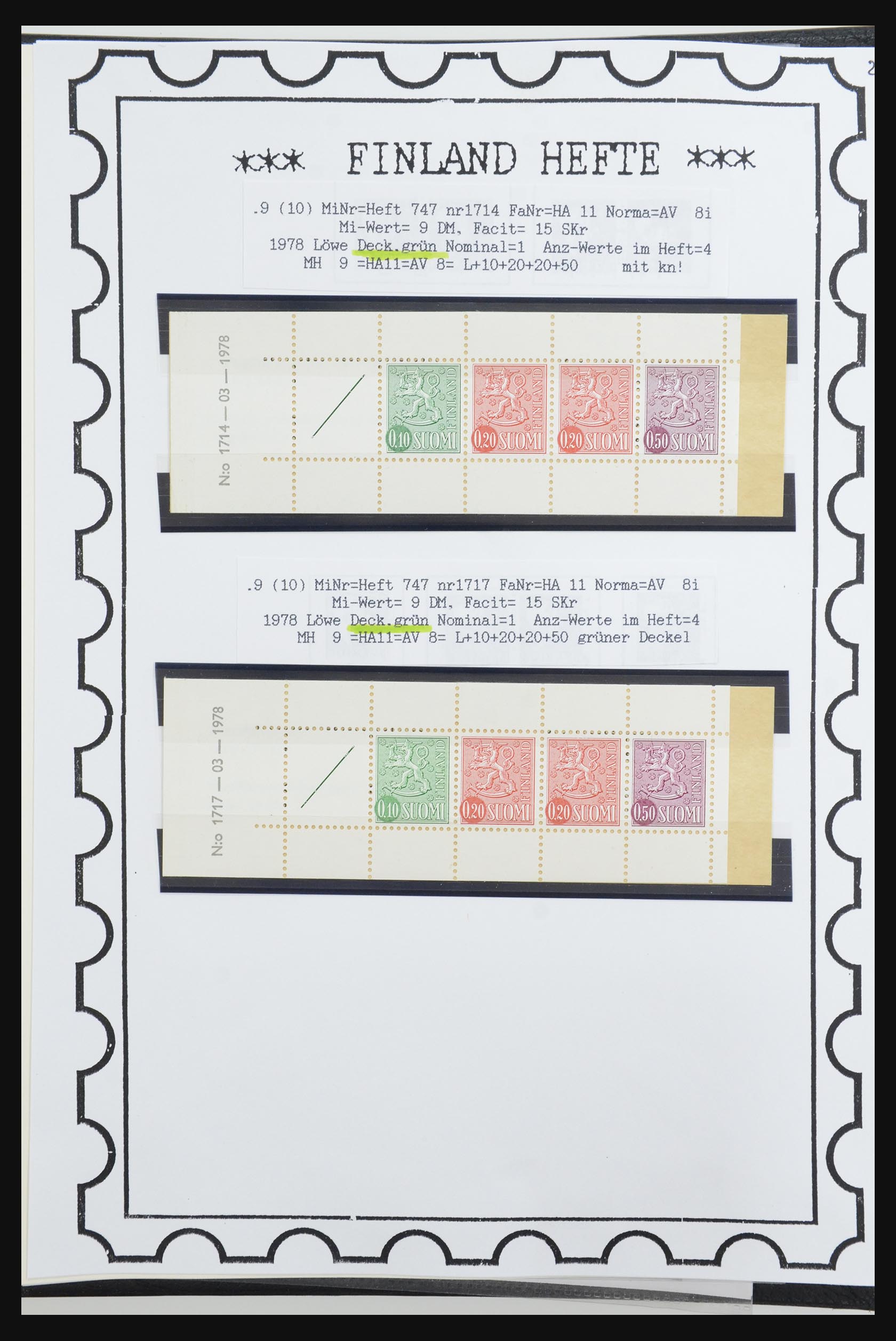 32082 021 - 32082 Finland postzegelboekjes 1939-1995.