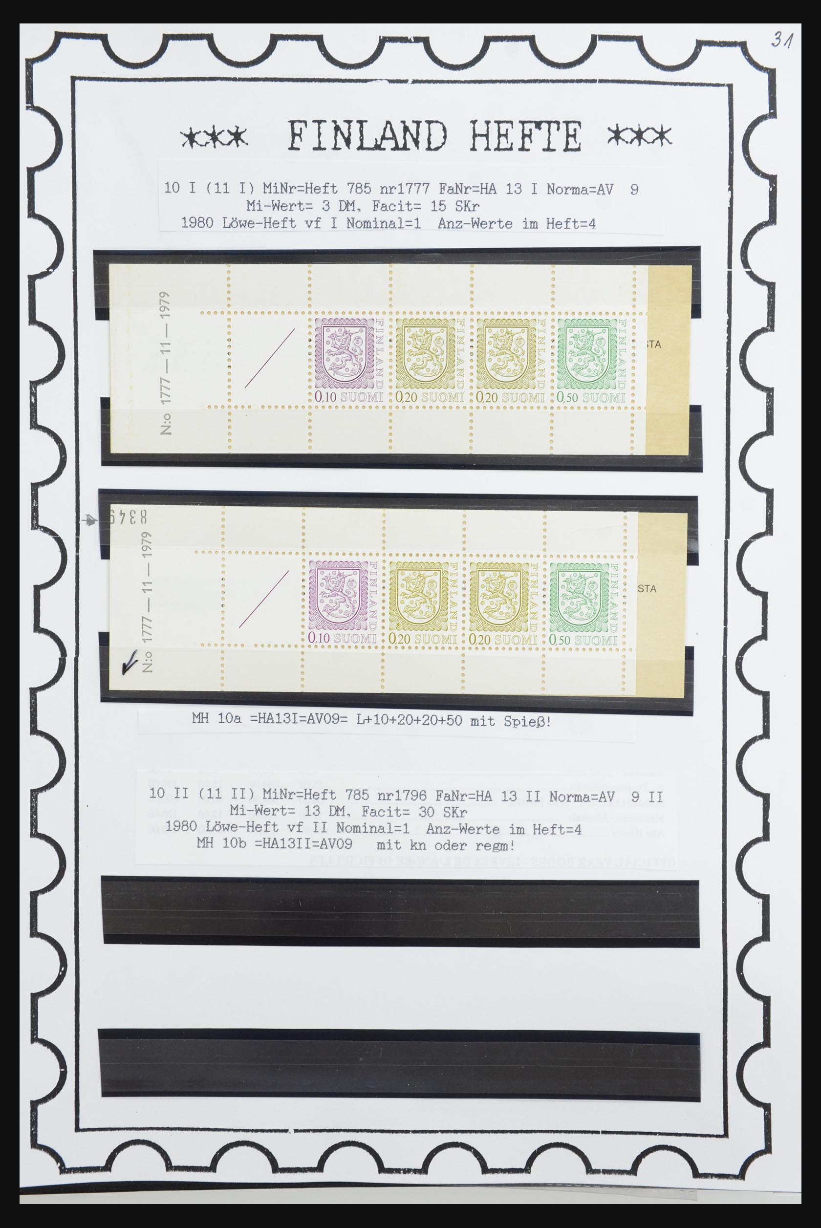 32082 025 - 32082 Finland postzegelboekjes 1939-1995.