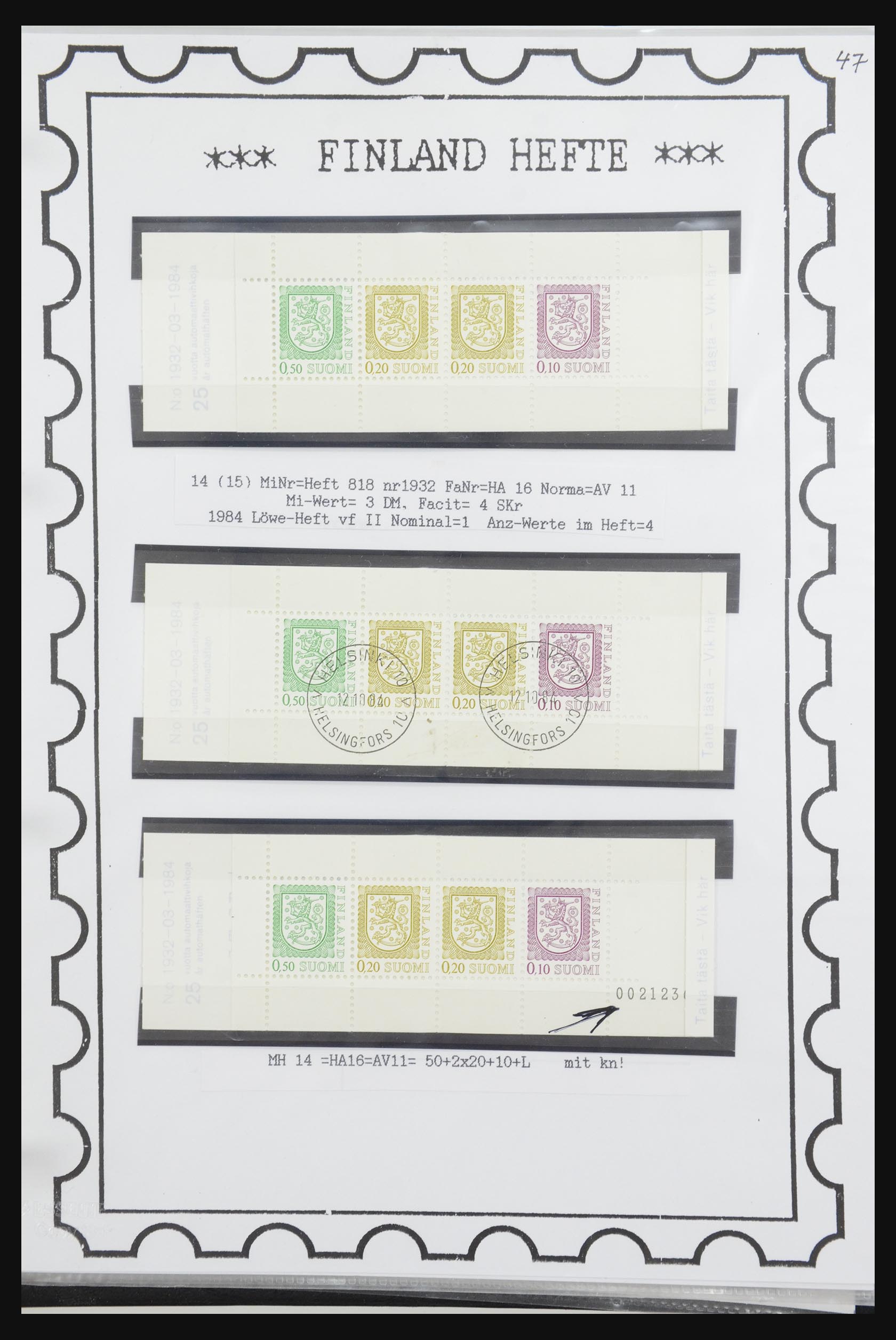 32082 039 - 32082 Finland postzegelboekjes 1939-1995.