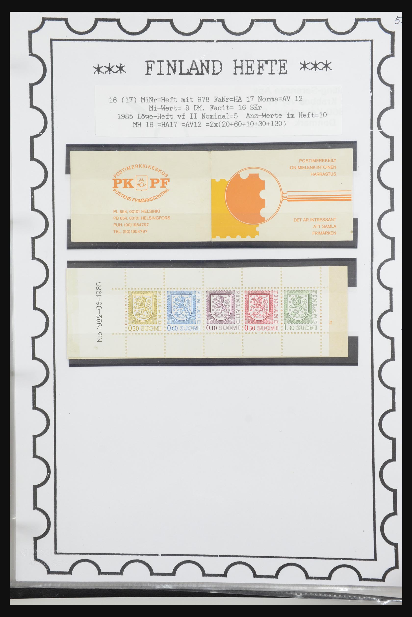 32082 041 - 32082 Finland postzegelboekjes 1939-1995.