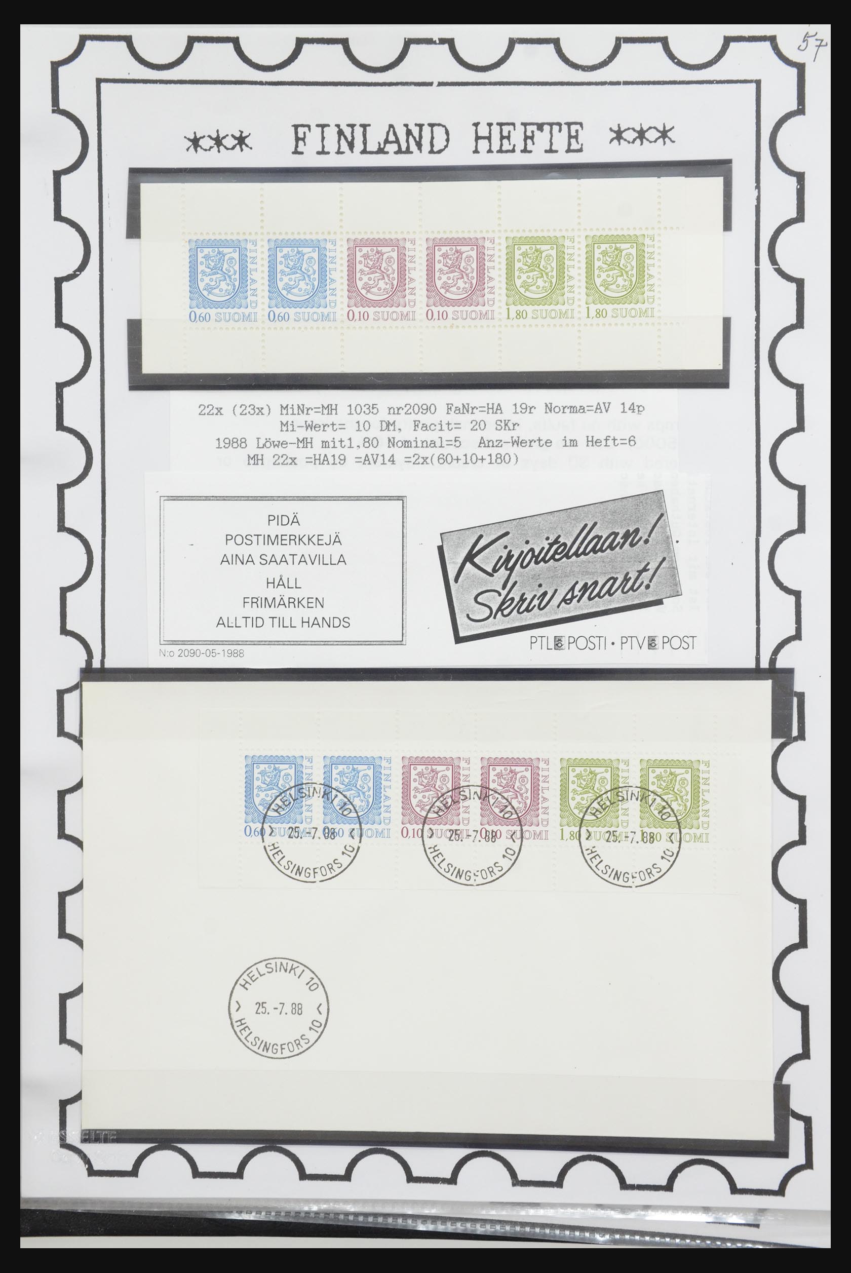 32082 045 - 32082 Finland postzegelboekjes 1939-1995.