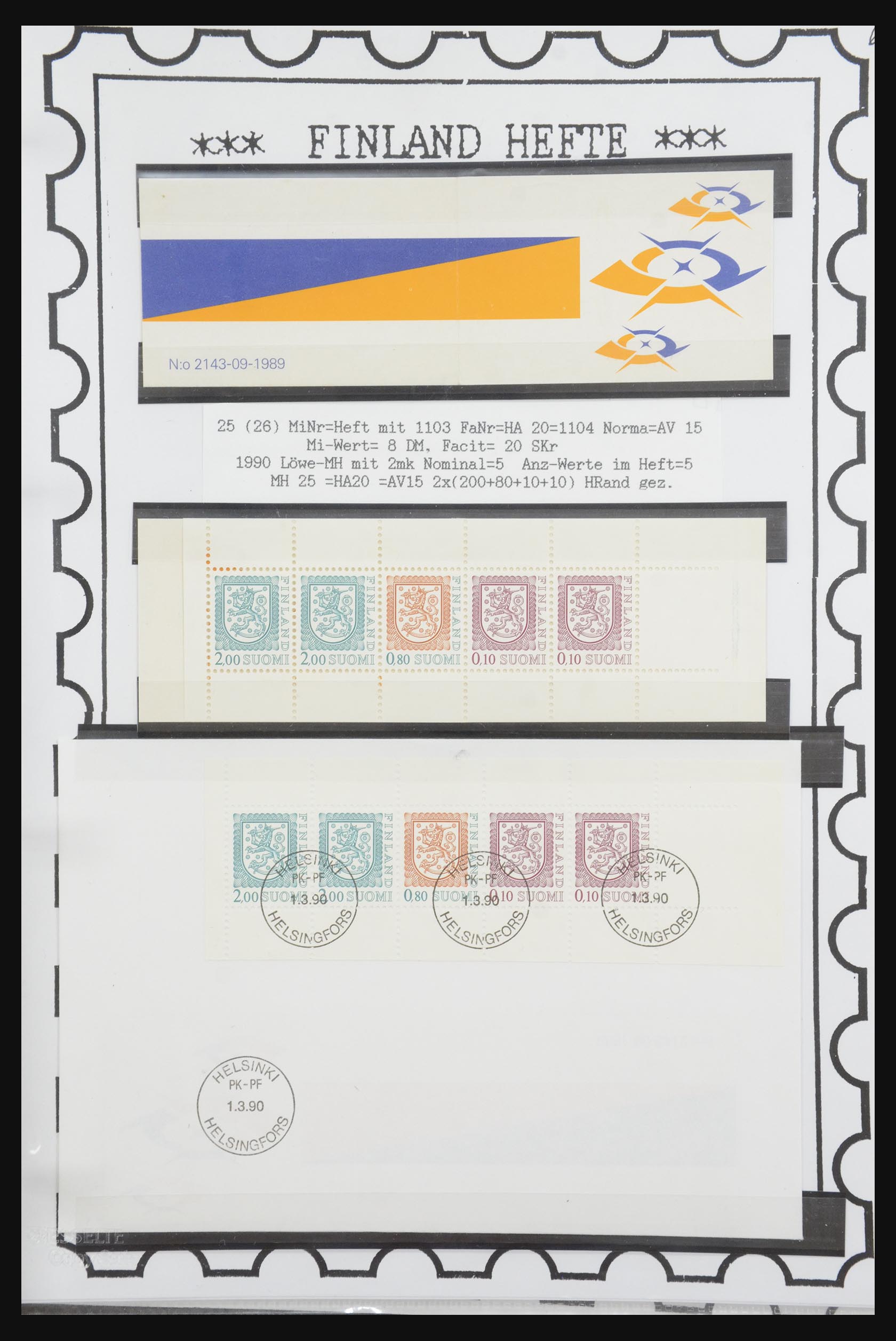32082 049 - 32082 Finland stamp booklets 1939-1995.