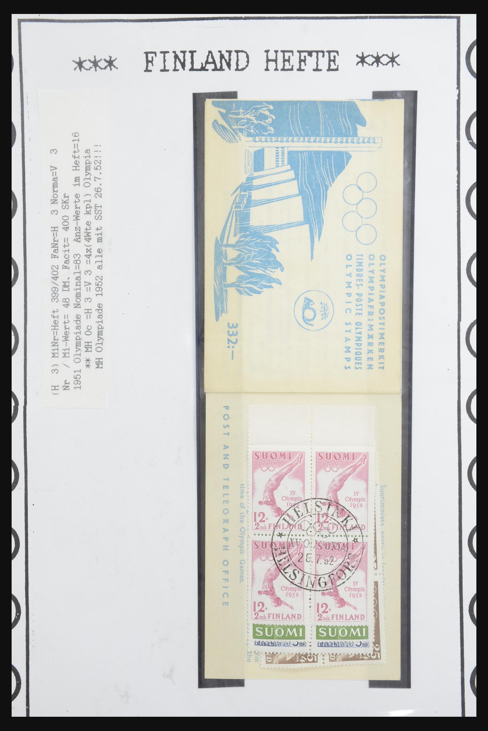 32082 053 - 32082 Finland postzegelboekjes 1939-1995.