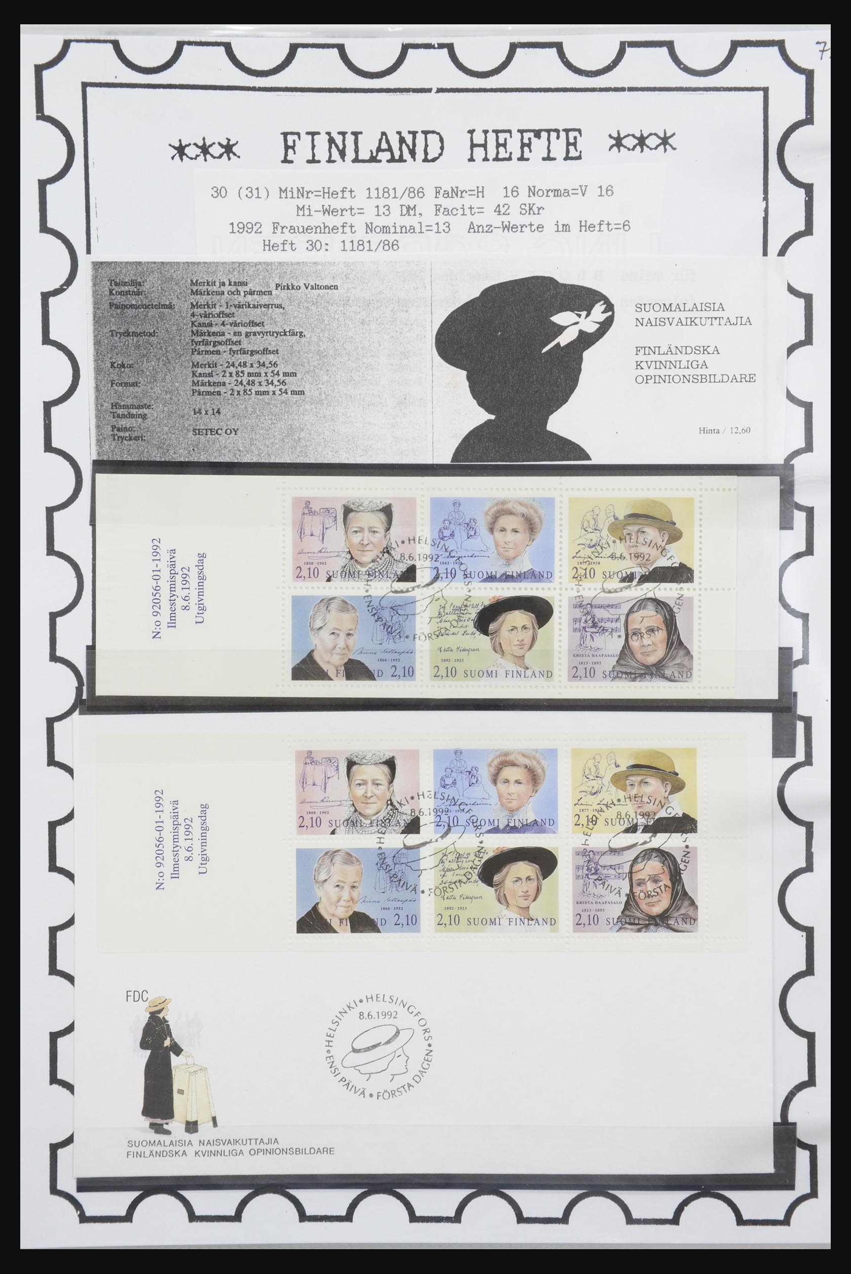 32082 069 - 32082 Finland postzegelboekjes 1939-1995.