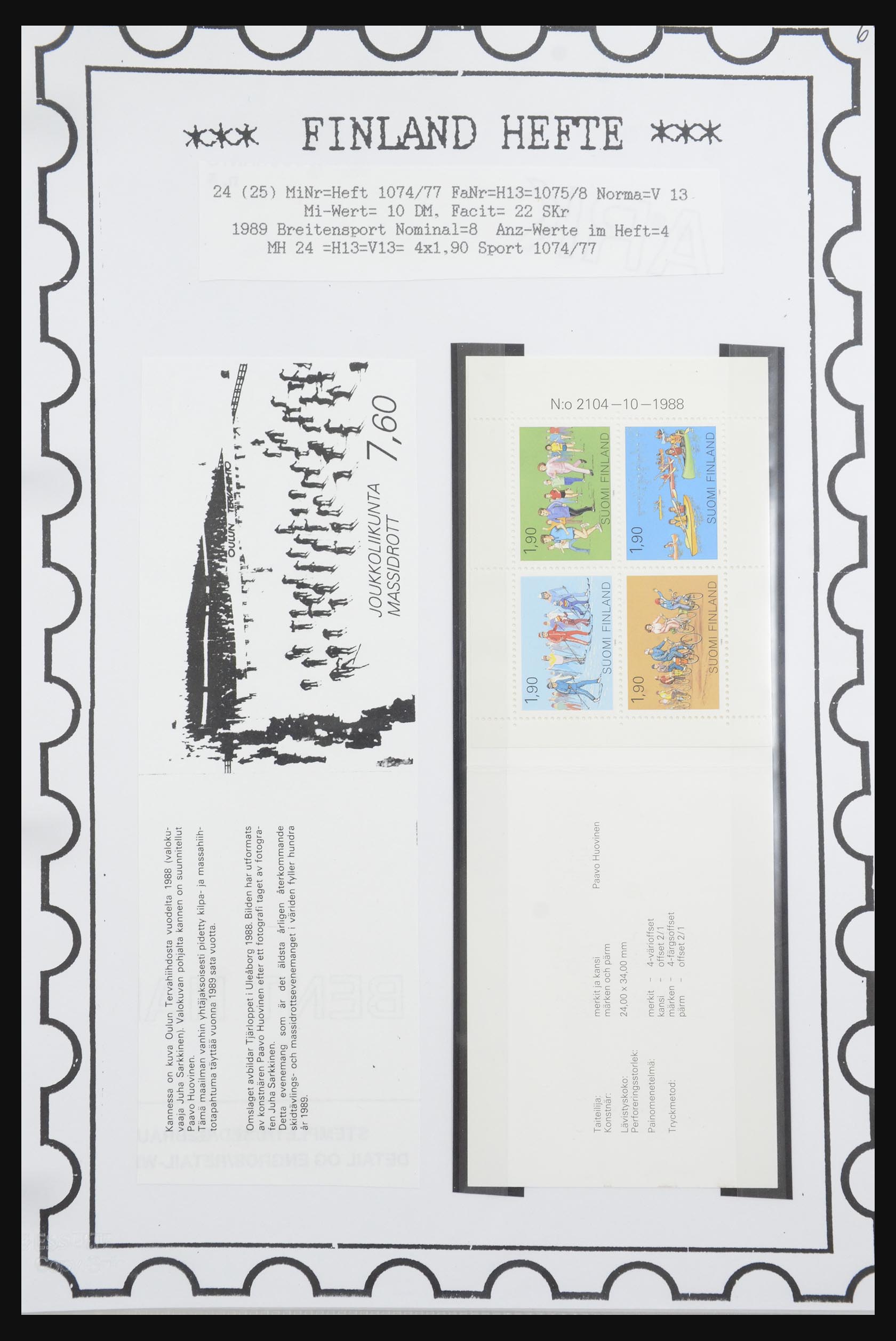 32082 070 - 32082 Finland postzegelboekjes 1939-1995.
