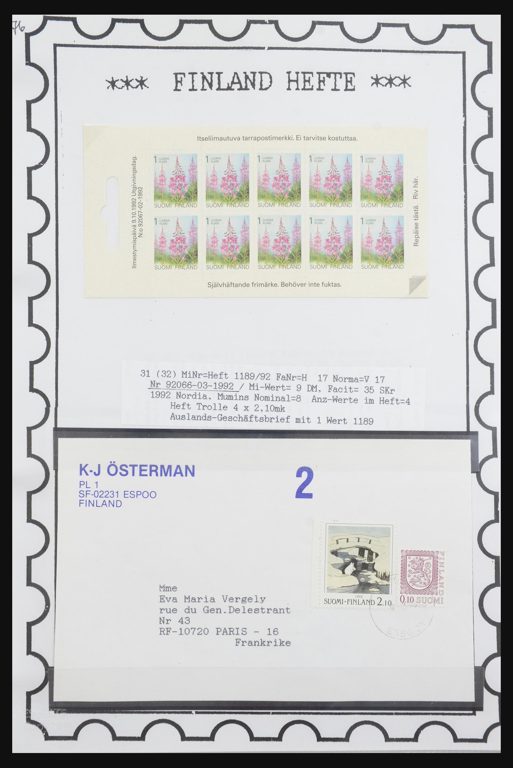 32082 072 - 32082 Finland stamp booklets 1939-1995.