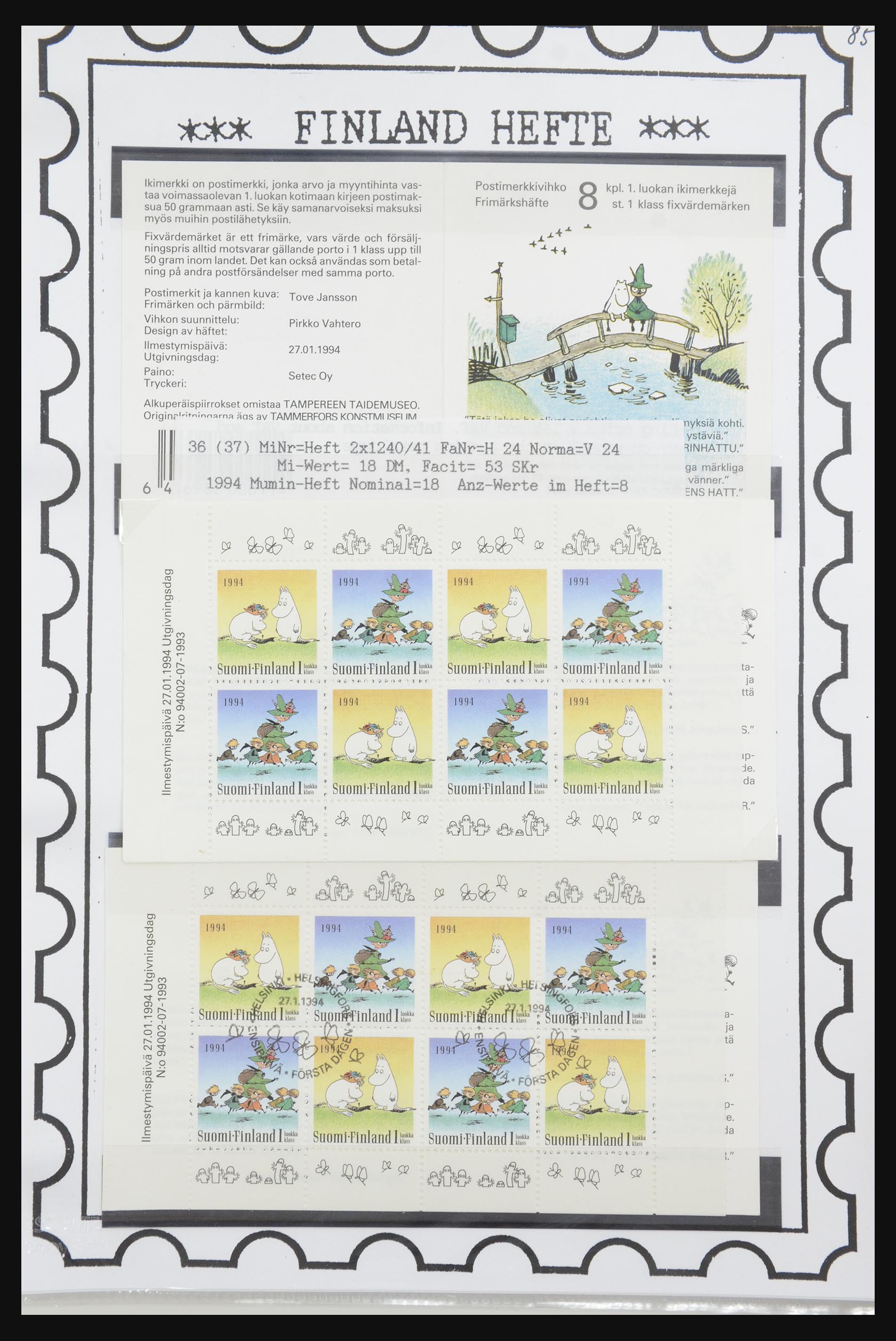 32082 081 - 32082 Finland postzegelboekjes 1939-1995.